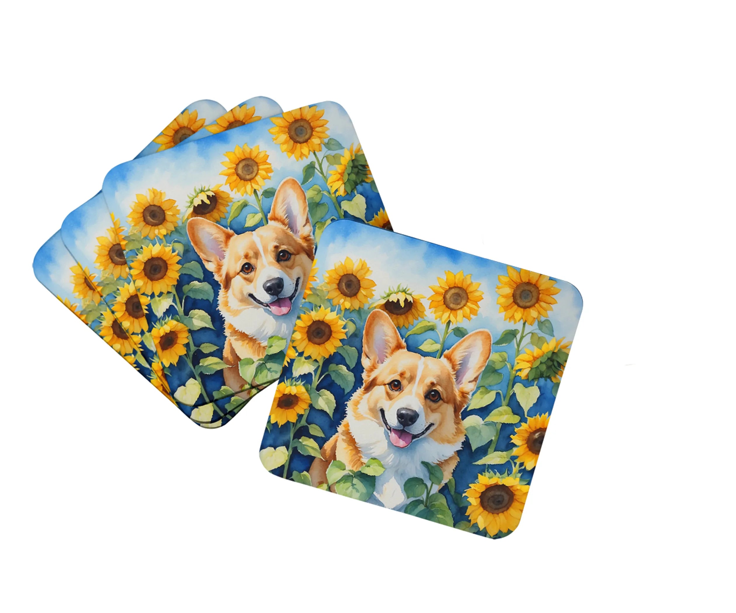 In Sunflowers Foam Coasters - Size: 3.5 | Pack Of: 1 | Collection name: In sunflowers