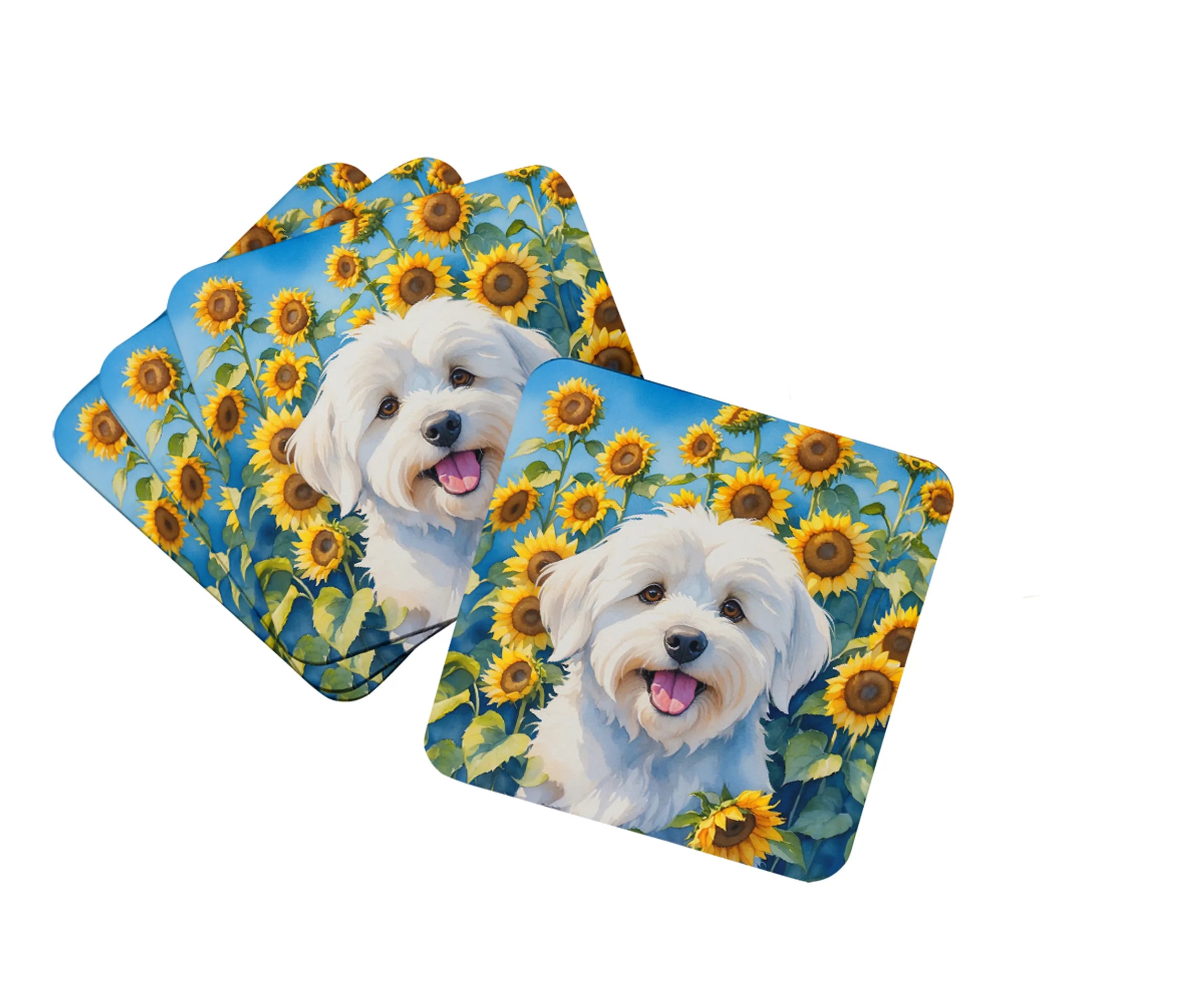 In Sunflowers Foam Coasters - Size: 3.5 | Pack Of: 1 | Collection name: In sunflowers