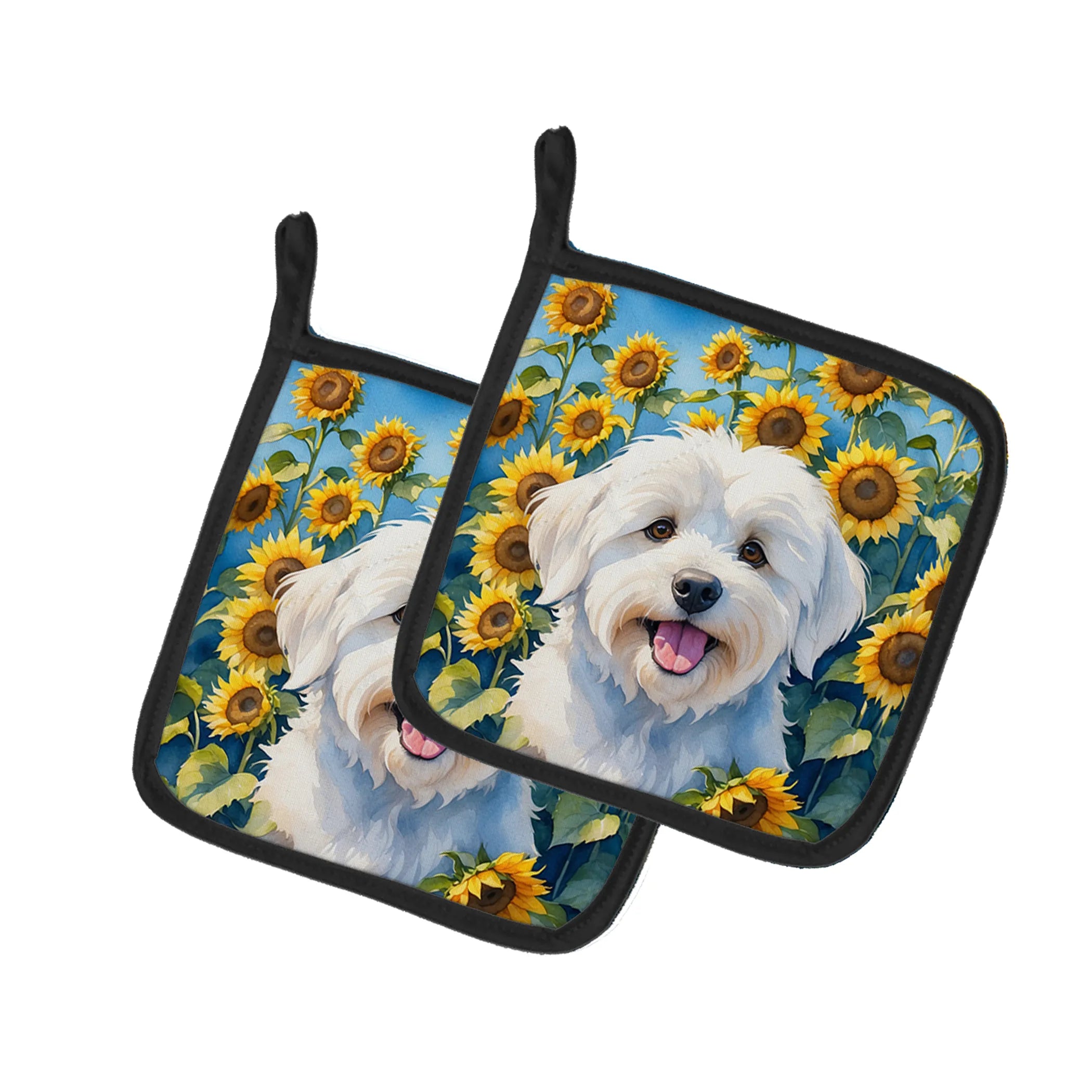In Sunflowers Pair of Pot Holders - Size: 7.5HX7.5W | Pack Of: 1 | Collection name: In sunflowers