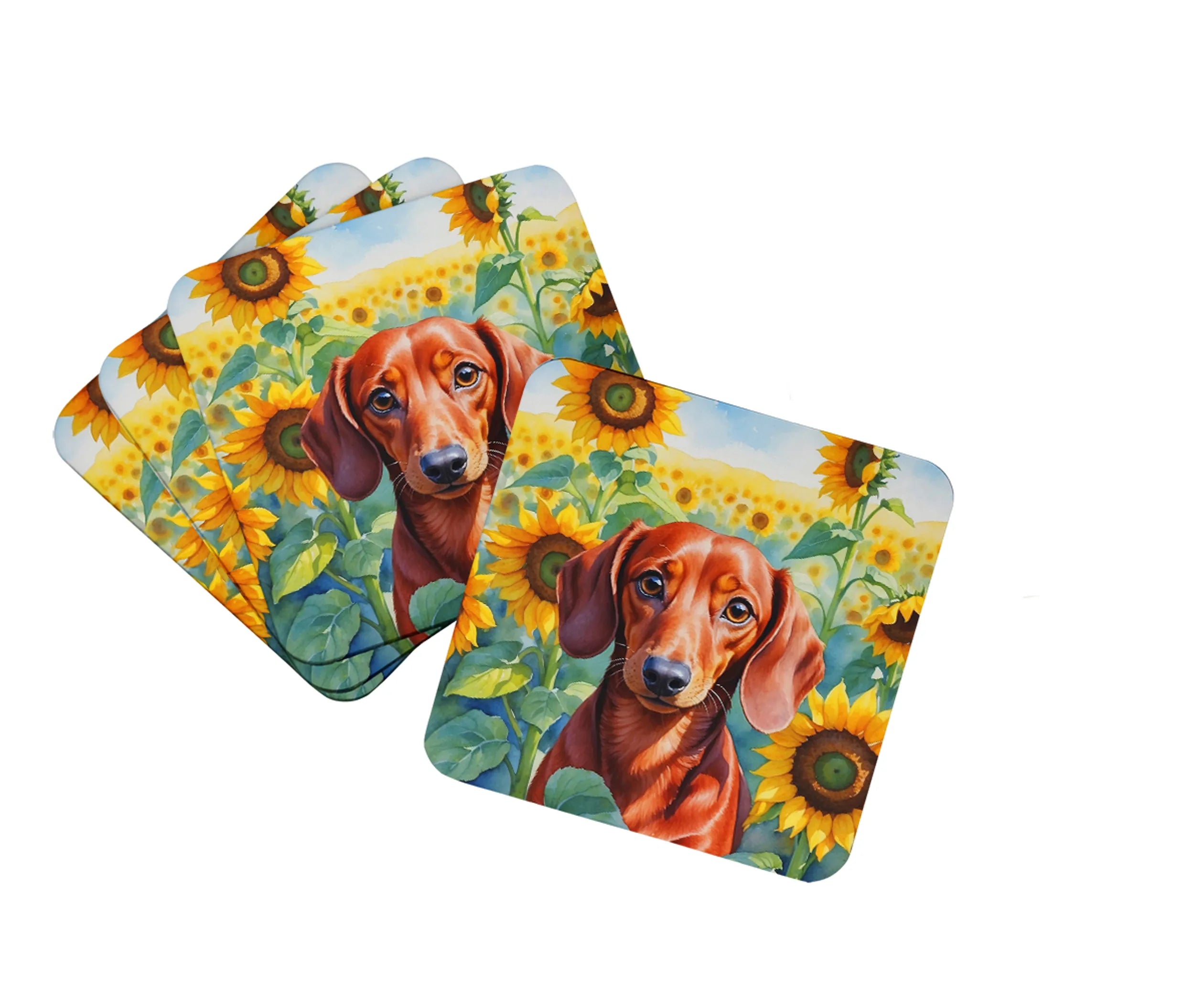 In Sunflowers Foam Coasters - Size: 3.5 | Pack Of: 1 | Collection name: In sunflowers
