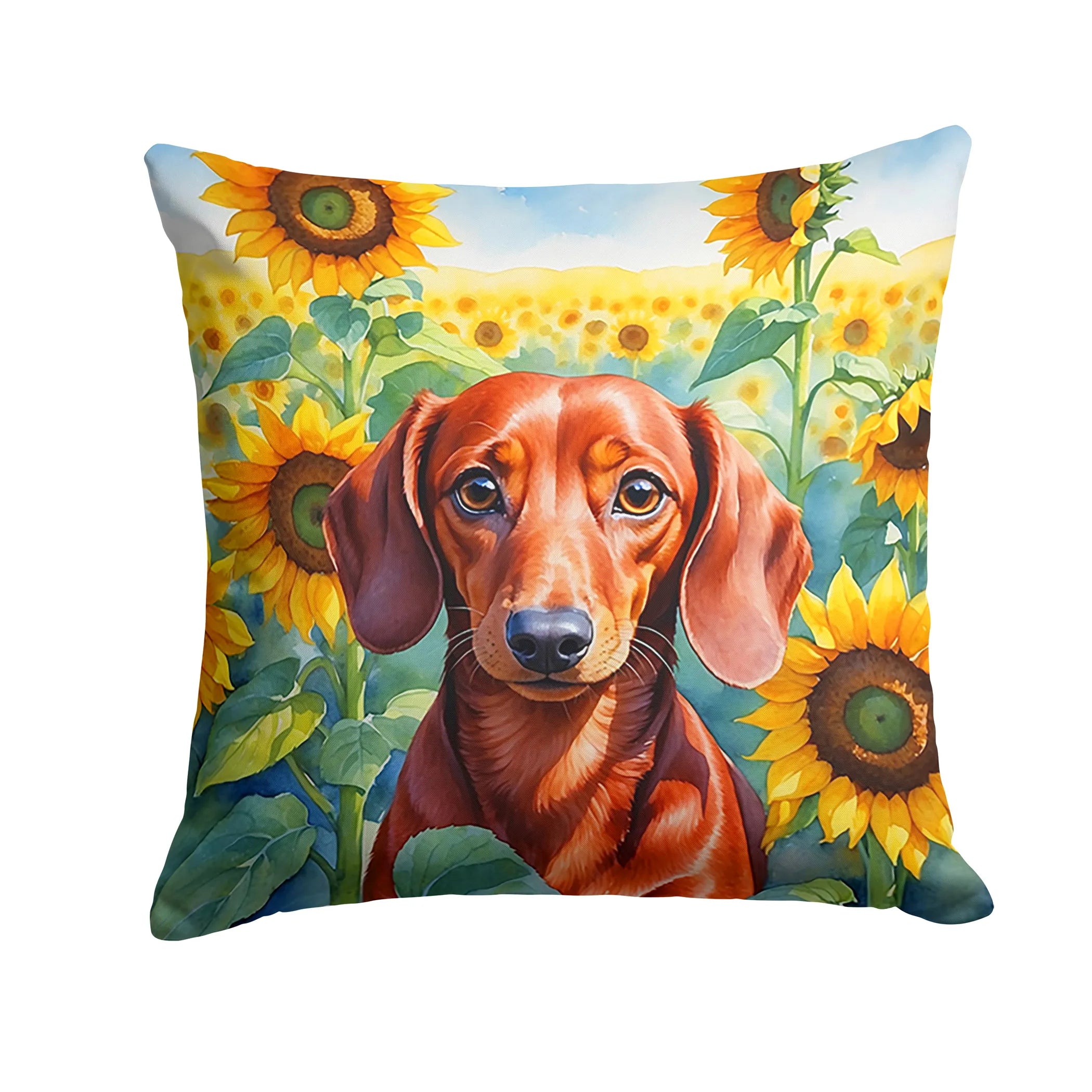 In Sunflowers Throw Pillow - Size: 14HX14W | Pack Of: 1 | Collection name: In sunflowers