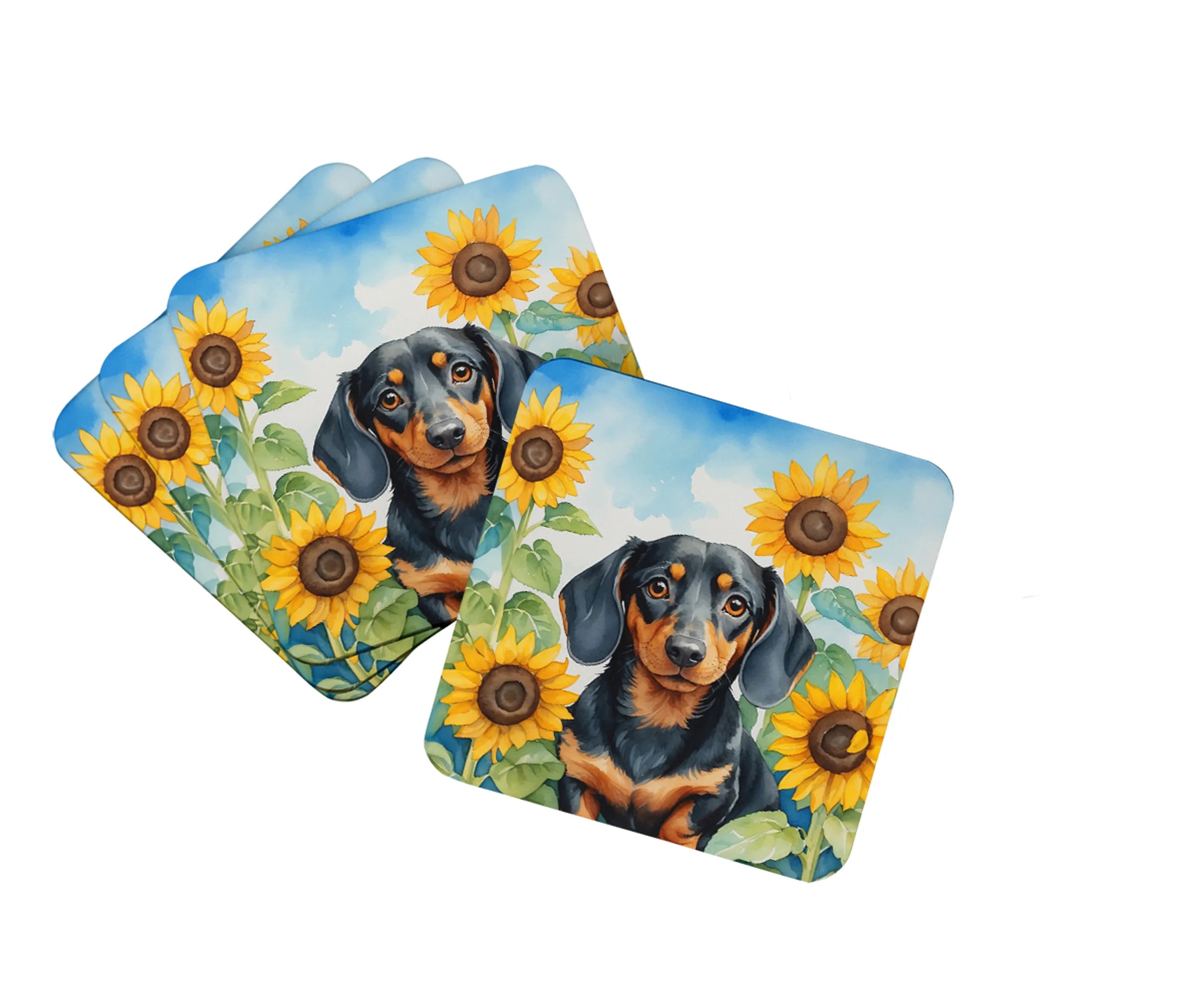 In Sunflowers Foam Coasters - Size: 3.5 | Pack Of: 1 | Collection name: In sunflowers
