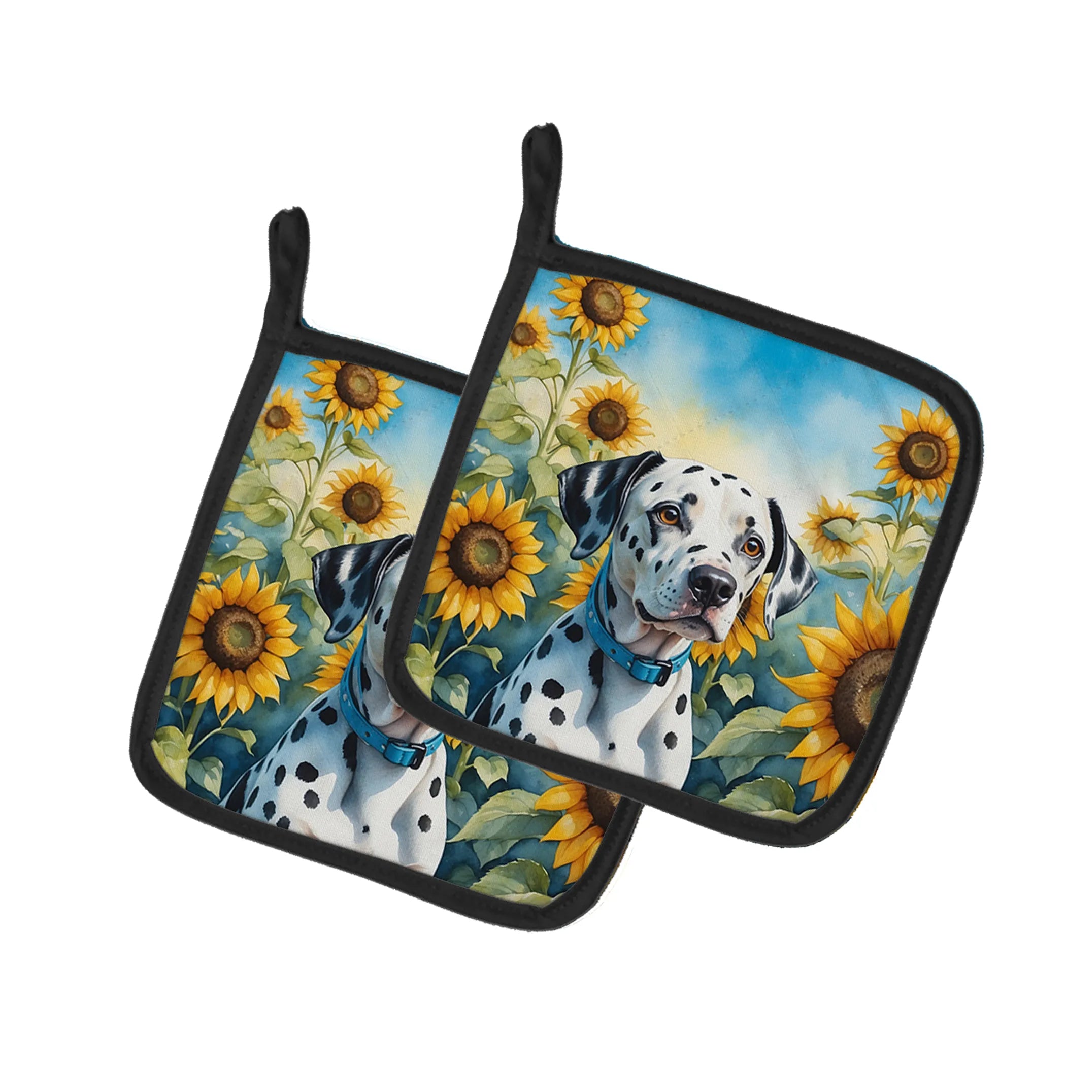 In Sunflowers Pair of Pot Holders - Size: 7.5HX7.5W | Pack Of: 1 | Collection name: In sunflowers