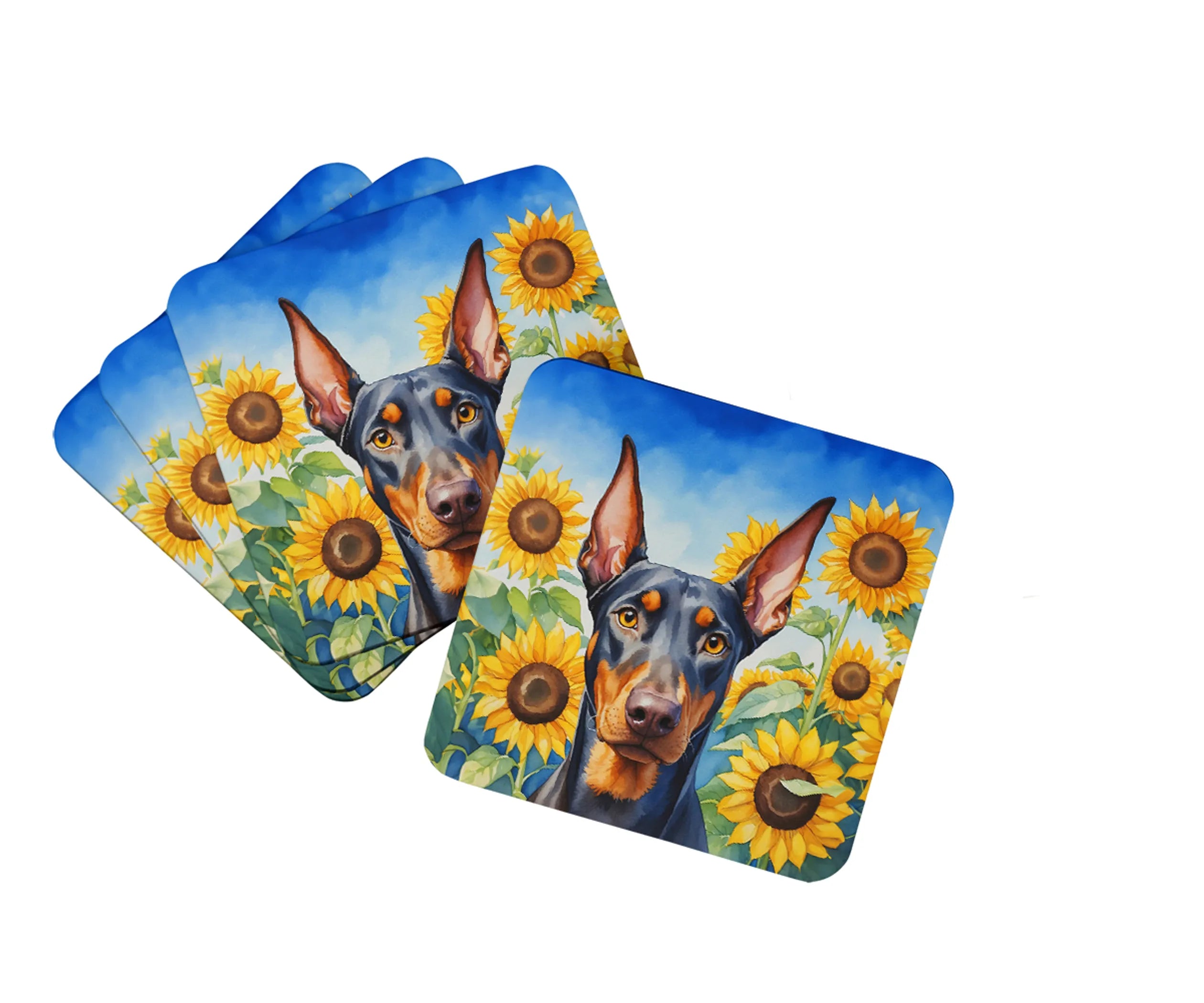 In Sunflowers Foam Coasters - Size: 3.5 | Pack Of: 1 | Collection name: In sunflowers