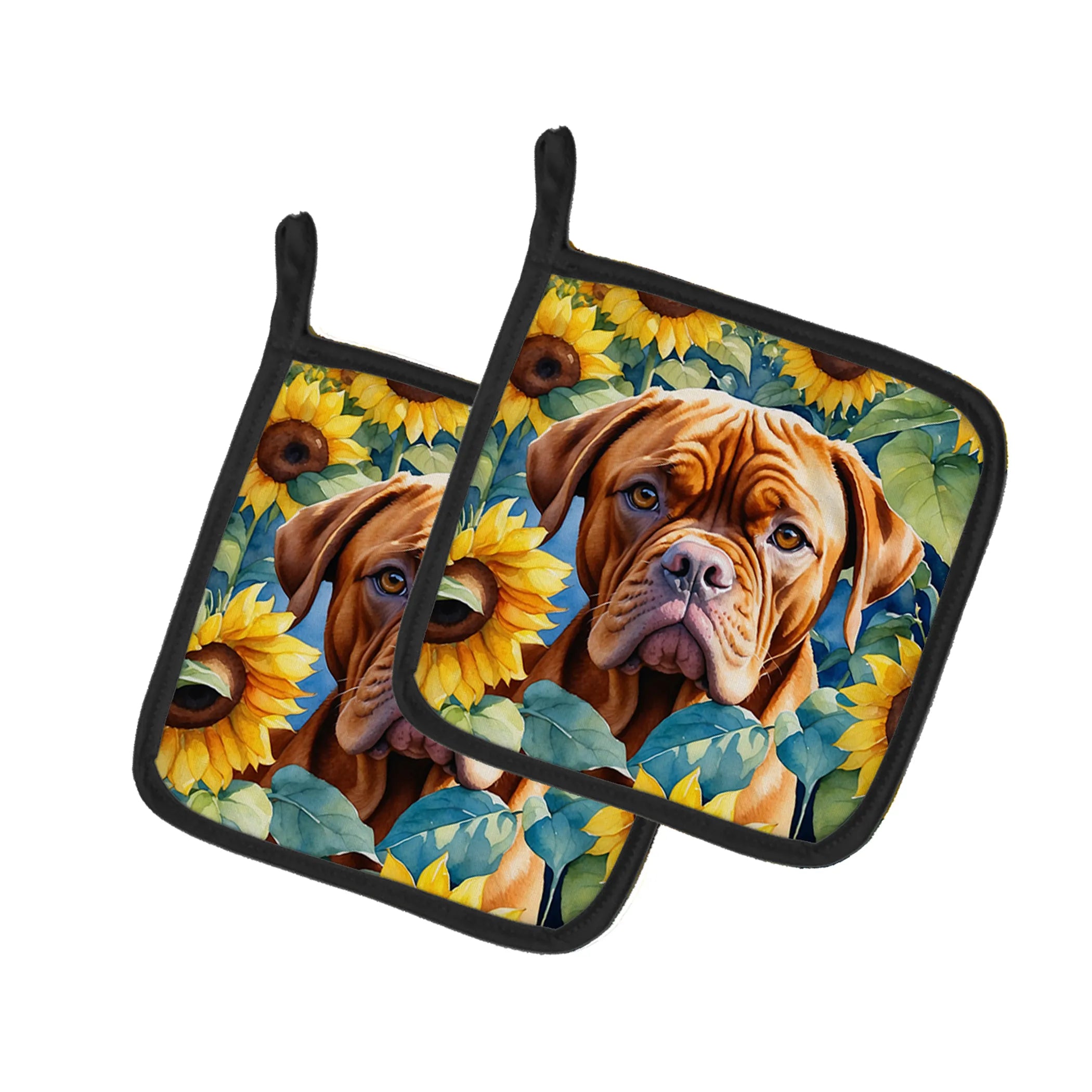 In Sunflowers Pair of Pot Holders - Size: 7.5HX7.5W | Pack Of: 1 | Collection name: In sunflowers
