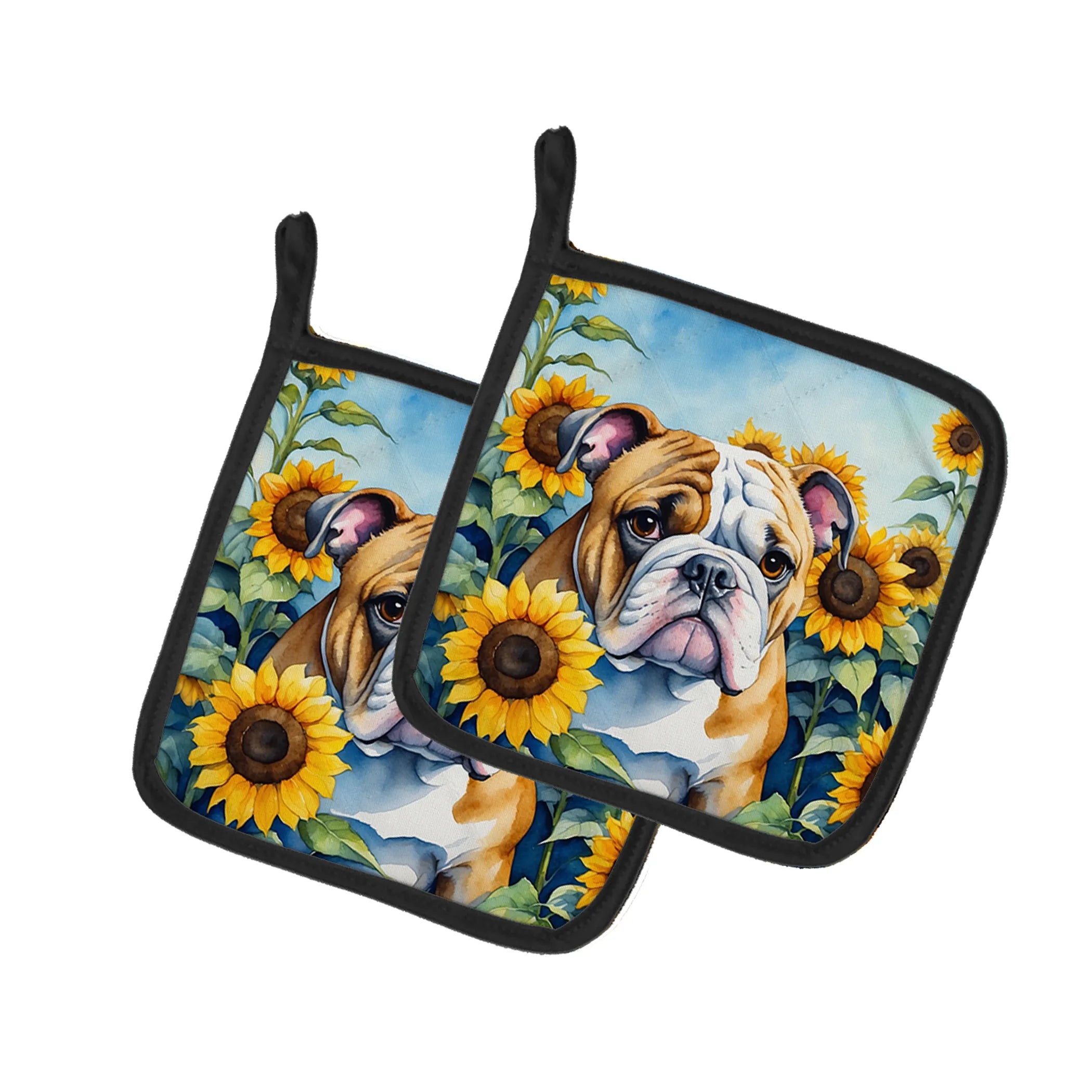In Sunflowers Pair of Pot Holders - Size: 7.5HX7.5W | Pack Of: 1 | Collection name: In sunflowers
