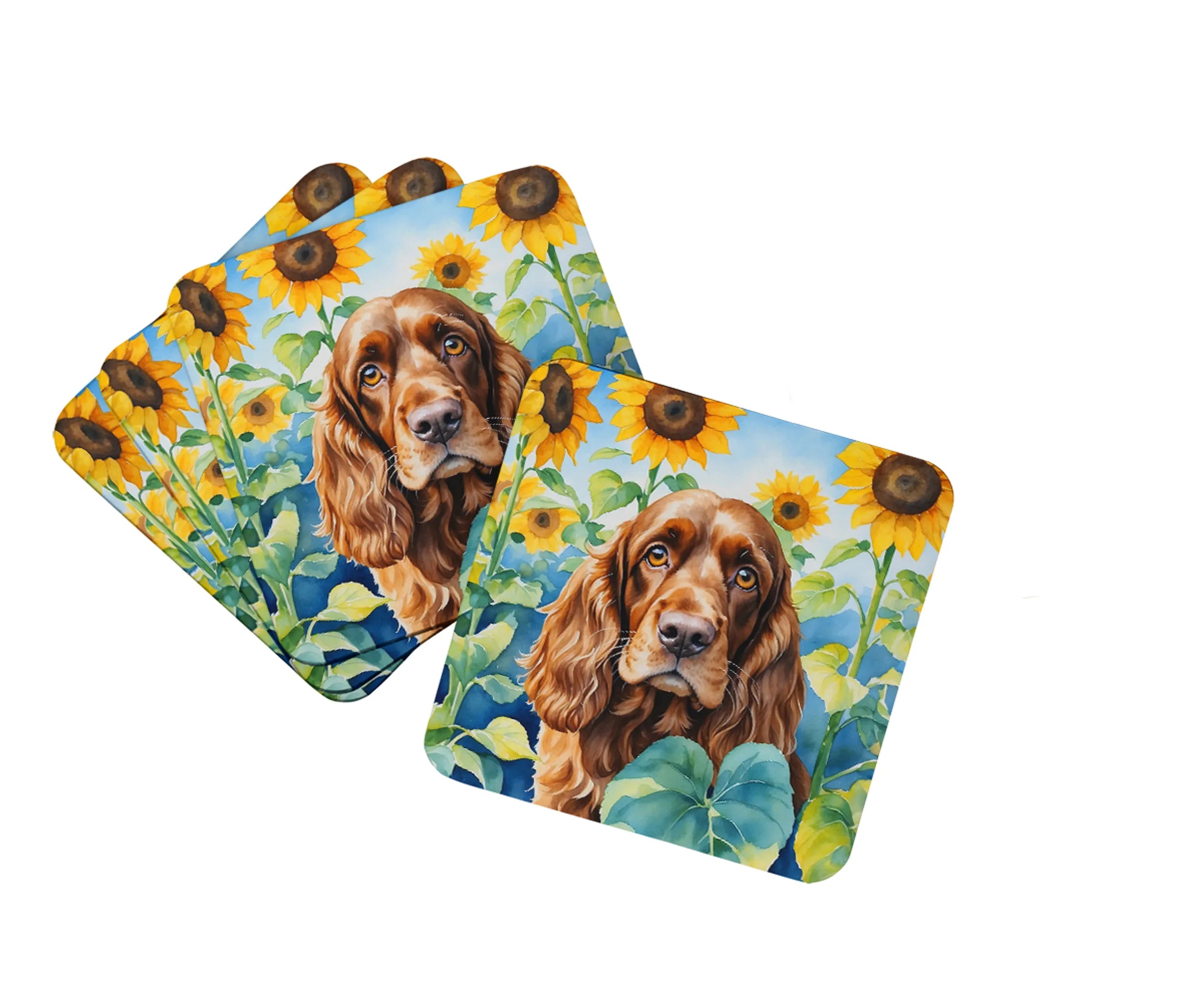 In Sunflowers Foam Coasters - Size: 3.5 | Pack Of: 1 | Collection name: In sunflowers