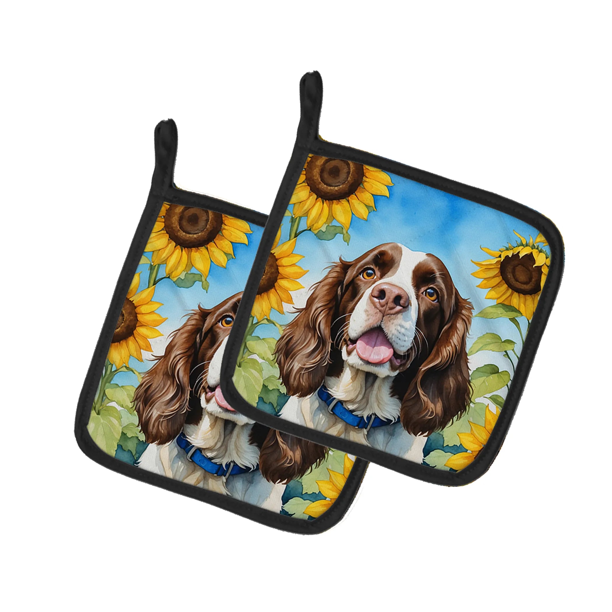 In Sunflowers Pair of Pot Holders - Size: 7.5HX7.5W | Pack Of: 1 | Collection name: In sunflowers