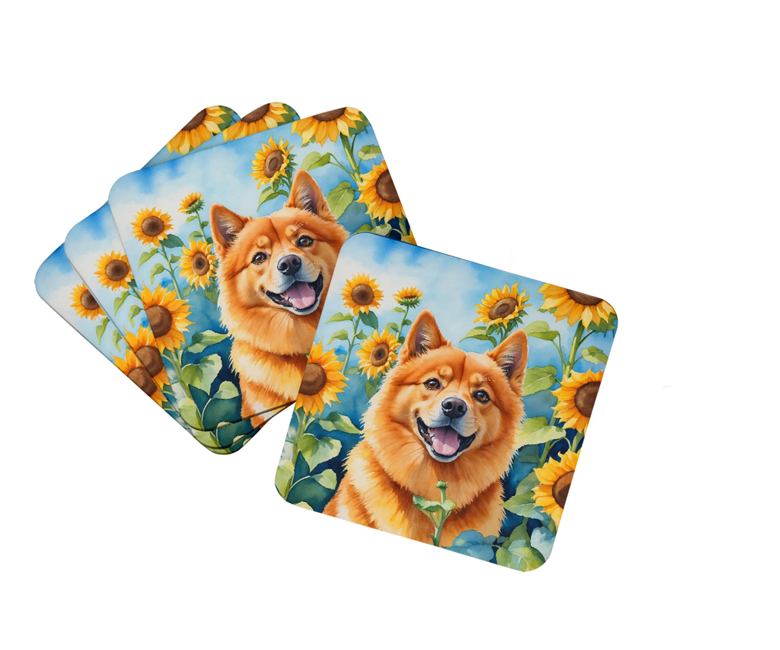 In Sunflowers Foam Coasters - Size: 3.5 | Pack Of: 1 | Collection name: In sunflowers