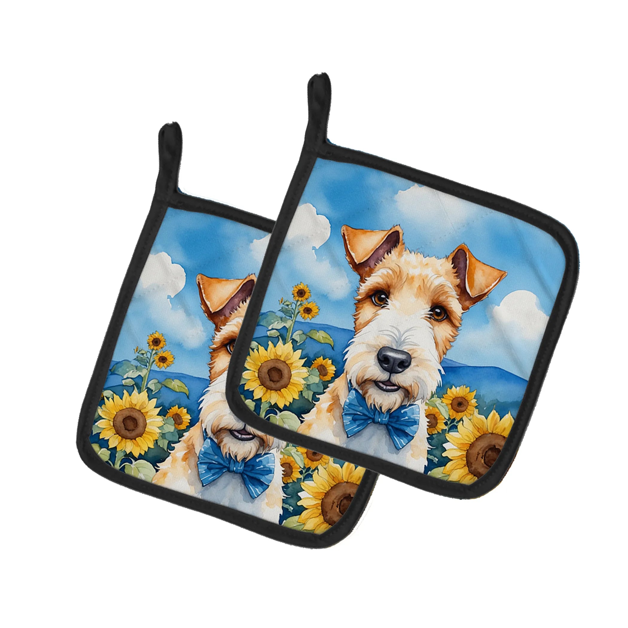 In Sunflowers Pair of Pot Holders - Size: 7.5HX7.5W | Pack Of: 1 | Collection name: In sunflowers