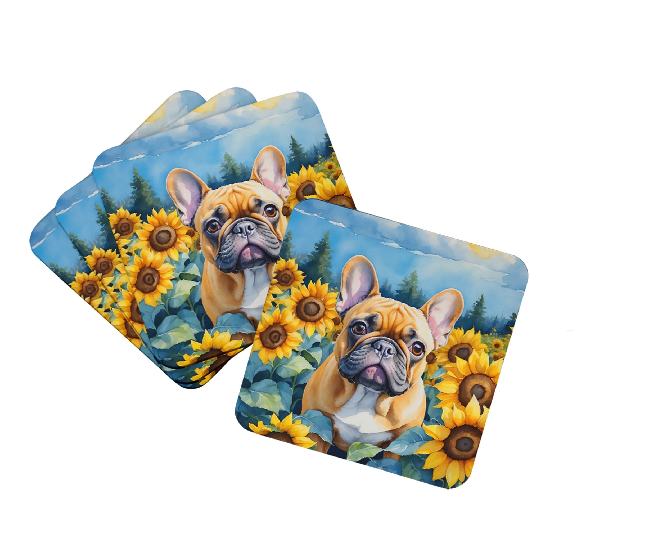 In Sunflowers Foam Coasters - Size: 3.5 | Pack Of: 1 | Collection name: In sunflowers