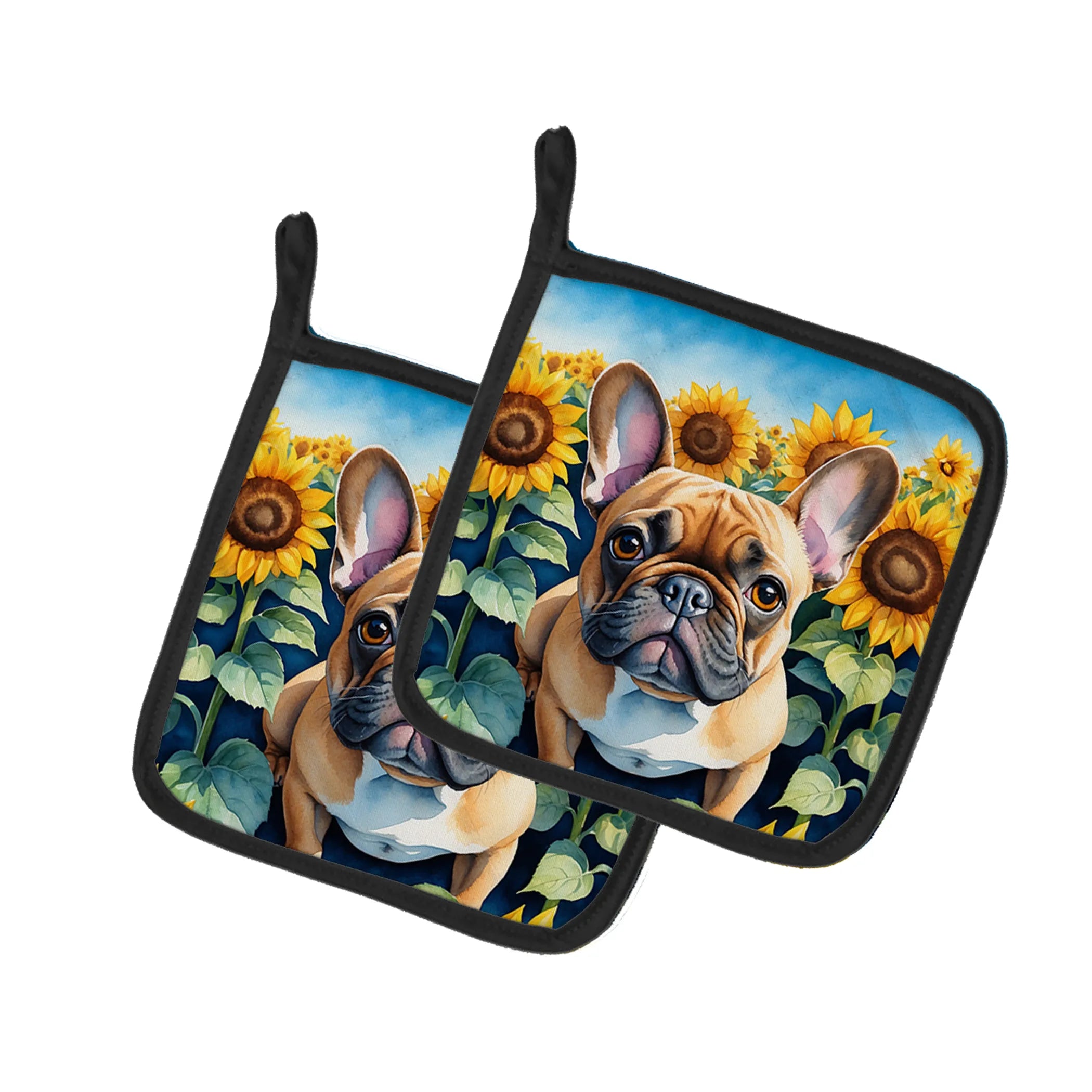 In Sunflowers Pair of Pot Holders - Size: 7.5HX7.5W | Pack Of: 1 | Collection name: In sunflowers