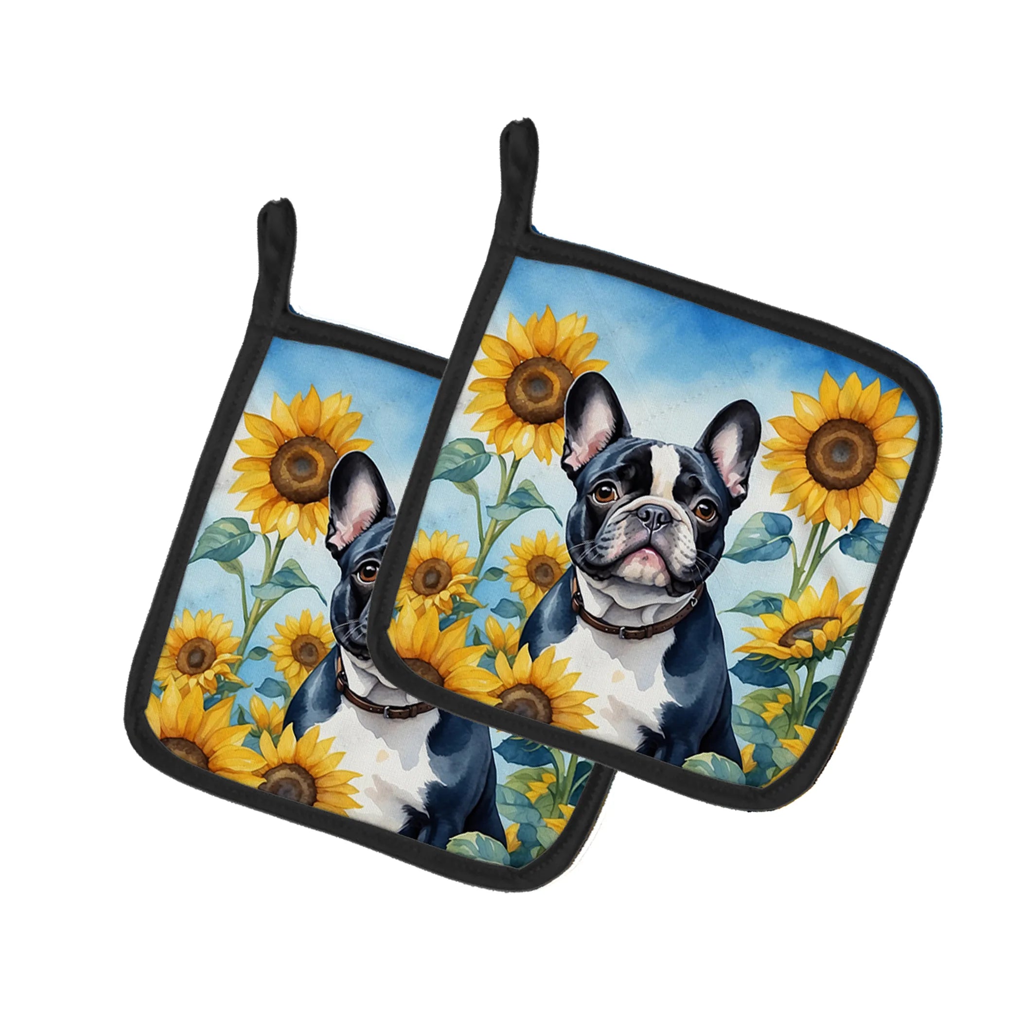 In Sunflowers Pair of Pot Holders - Size: 7.5HX7.5W | Pack Of: 1 | Collection name: In sunflowers