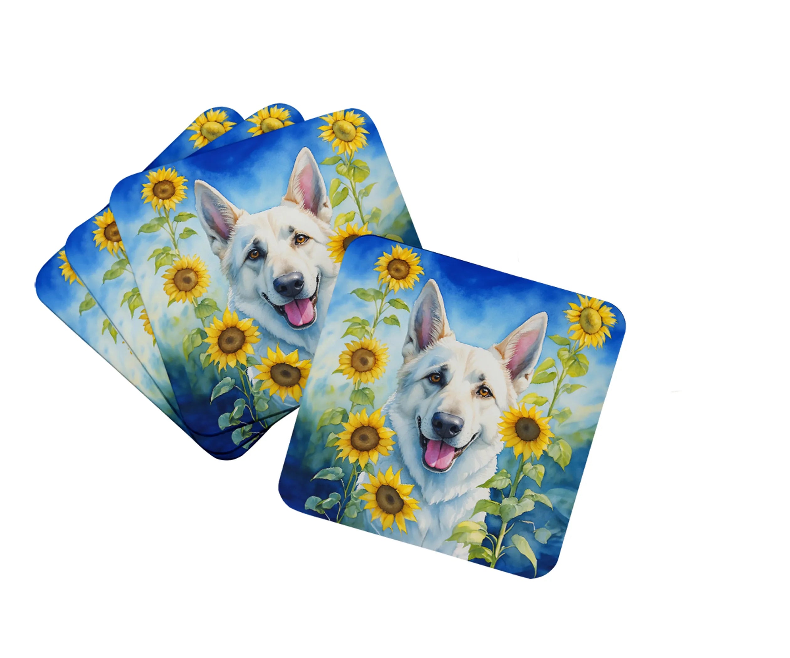 In Sunflowers Foam Coasters - Size: 3.5 | Pack Of: 1 | Collection name: In sunflowers