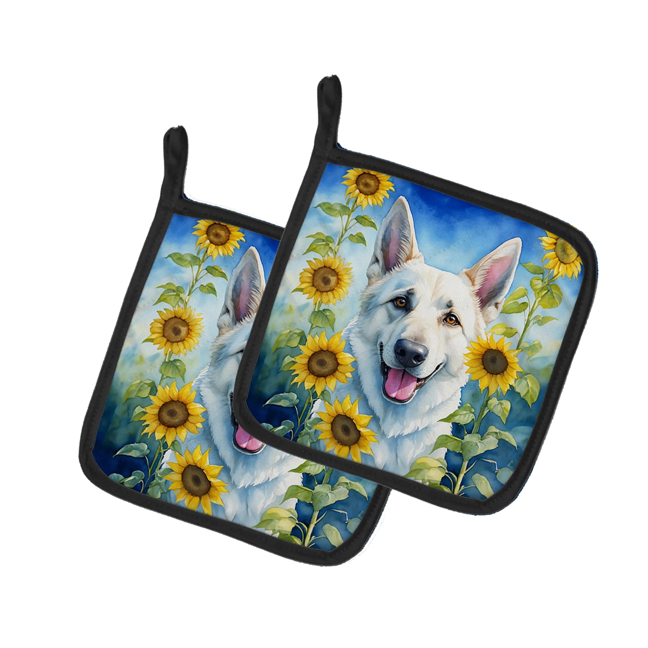 In Sunflowers Pair of Pot Holders - Size: 7.5HX7.5W | Pack Of: 1 | Collection name: In sunflowers