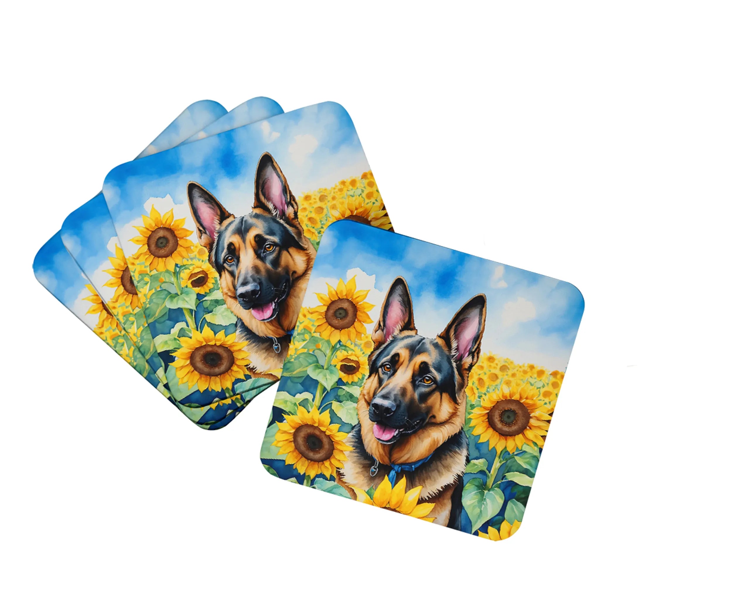 In Sunflowers Foam Coasters - Size: 3.5 | Pack Of: 1 | Collection name: In sunflowers