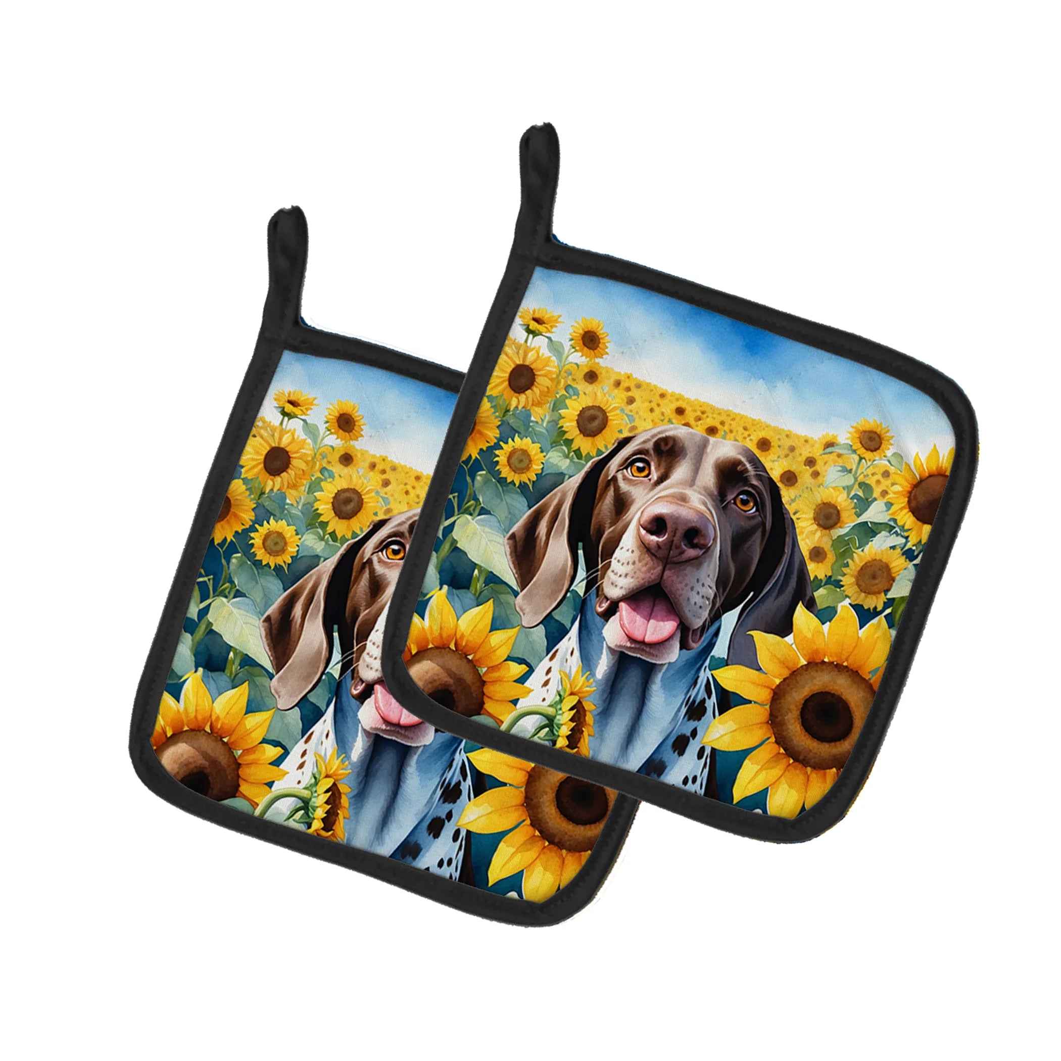 In Sunflowers Pair of Pot Holders - Size: 7.5HX7.5W | Pack Of: 1 | Collection name: In sunflowers