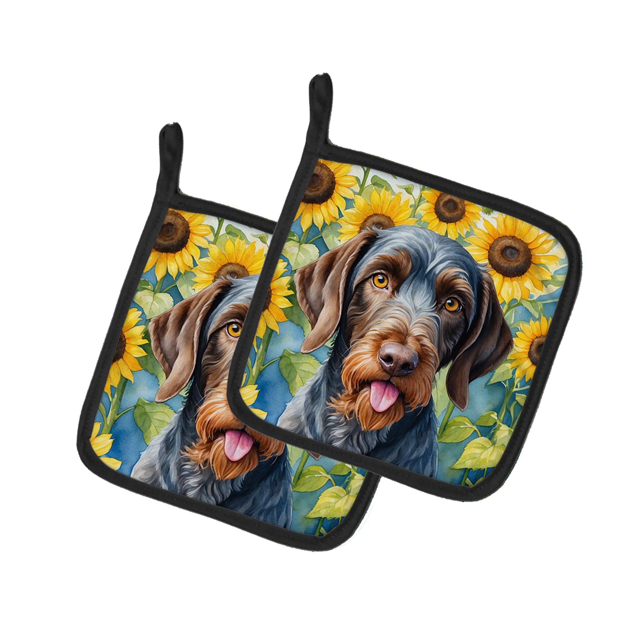 In Sunflowers Pair of Pot Holders - Size: 7.5HX7.5W | Pack Of: 1 | Collection name: In sunflowers