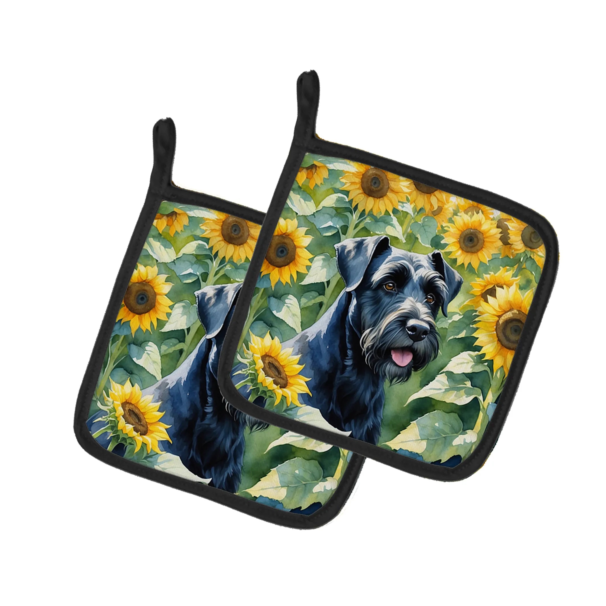 In Sunflowers Pair of Pot Holders - Size: 7.5HX7.5W | Pack Of: 1 | Collection name: In sunflowers