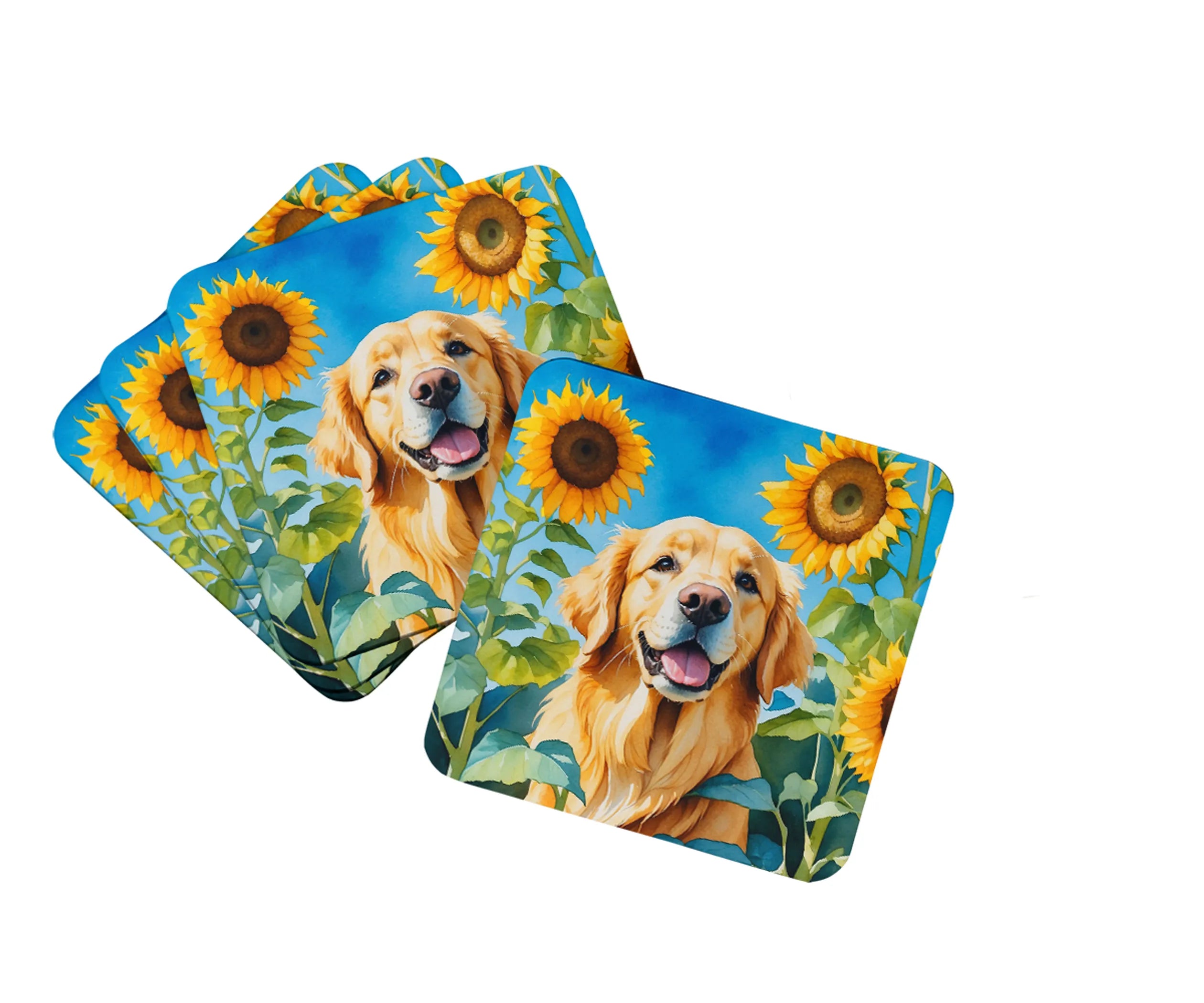 In Sunflowers Foam Coasters - Size: 3.5 | Pack Of: 1 | Collection name: In sunflowers