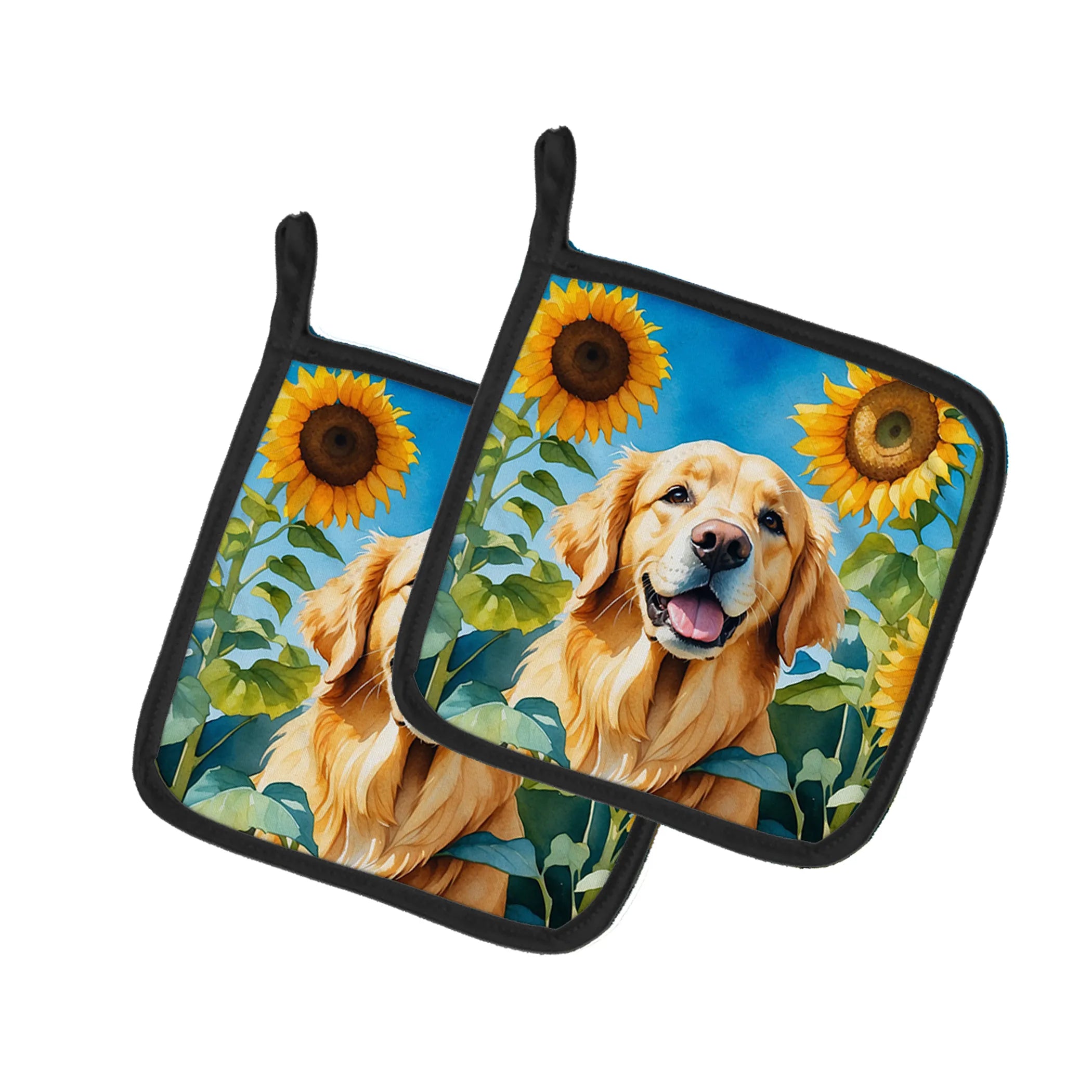 In Sunflowers Pair of Pot Holders - Size: 7.5HX7.5W | Pack Of: 1 | Collection name: In sunflowers