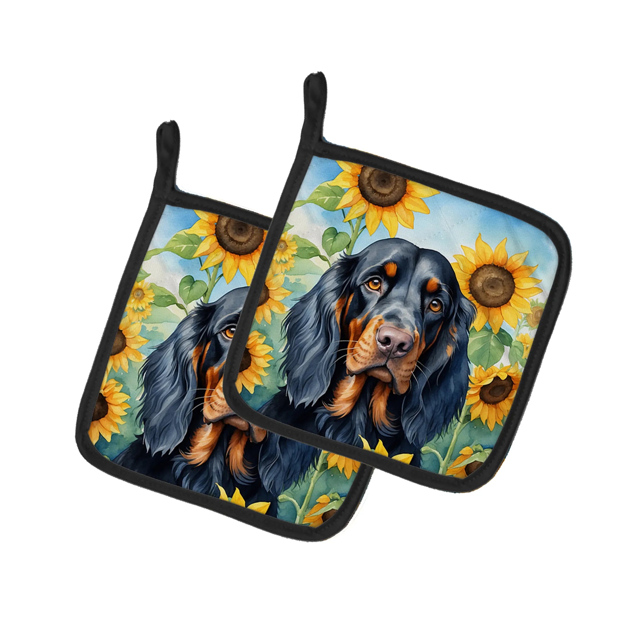 In Sunflowers Pair of Pot Holders - Size: 7.5HX7.5W | Pack Of: 1 | Collection name: In sunflowers