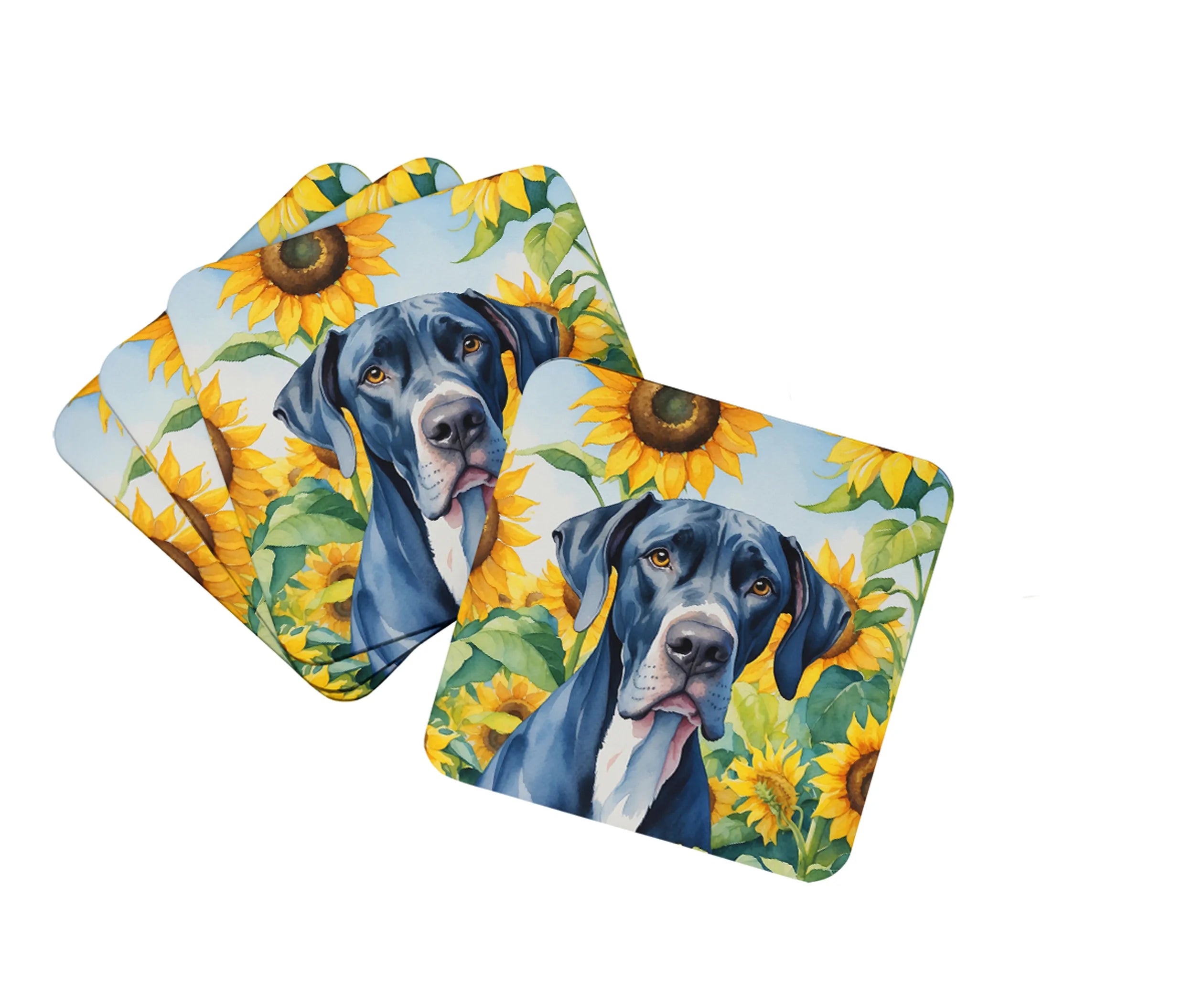 In Sunflowers Foam Coasters - Size: 3.5 | Pack Of: 1 | Collection name: In sunflowers
