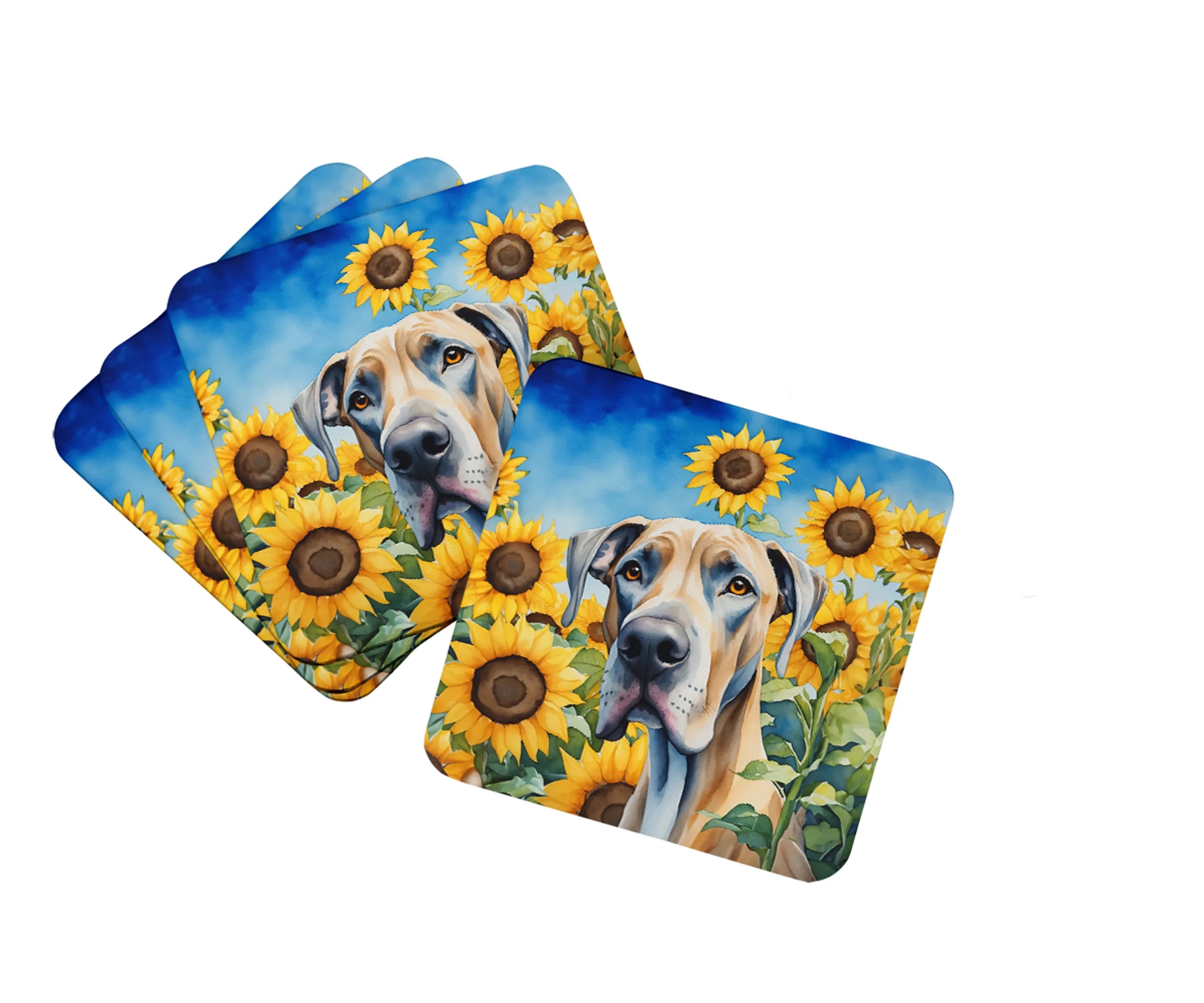 In Sunflowers Foam Coasters - Size: 3.5 | Pack Of: 1 | Collection name: In sunflowers