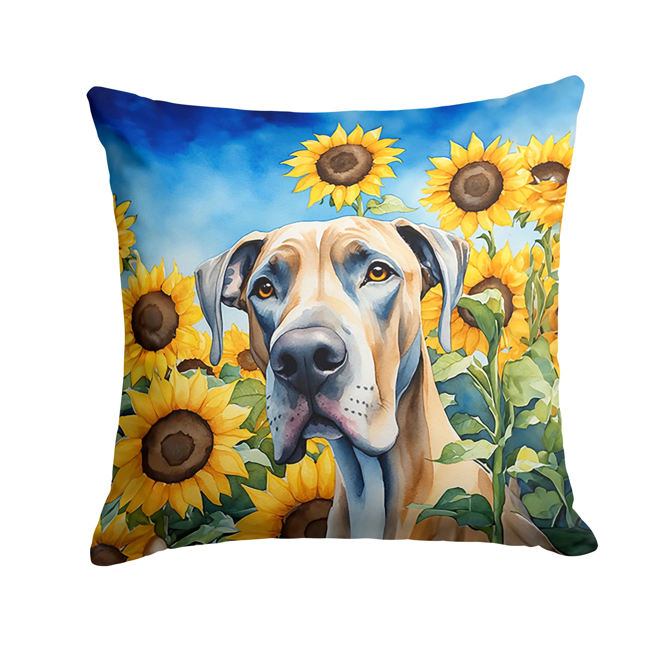 In Sunflowers Throw Pillow - Size: 14HX14W | Pack Of: 1 | Collection name: In sunflowers