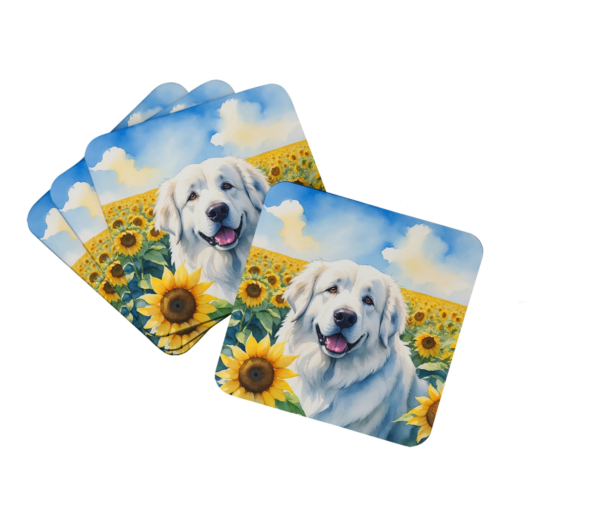 In Sunflowers Foam Coasters - Size: 3.5 | Pack Of: 1 | Collection name: In sunflowers