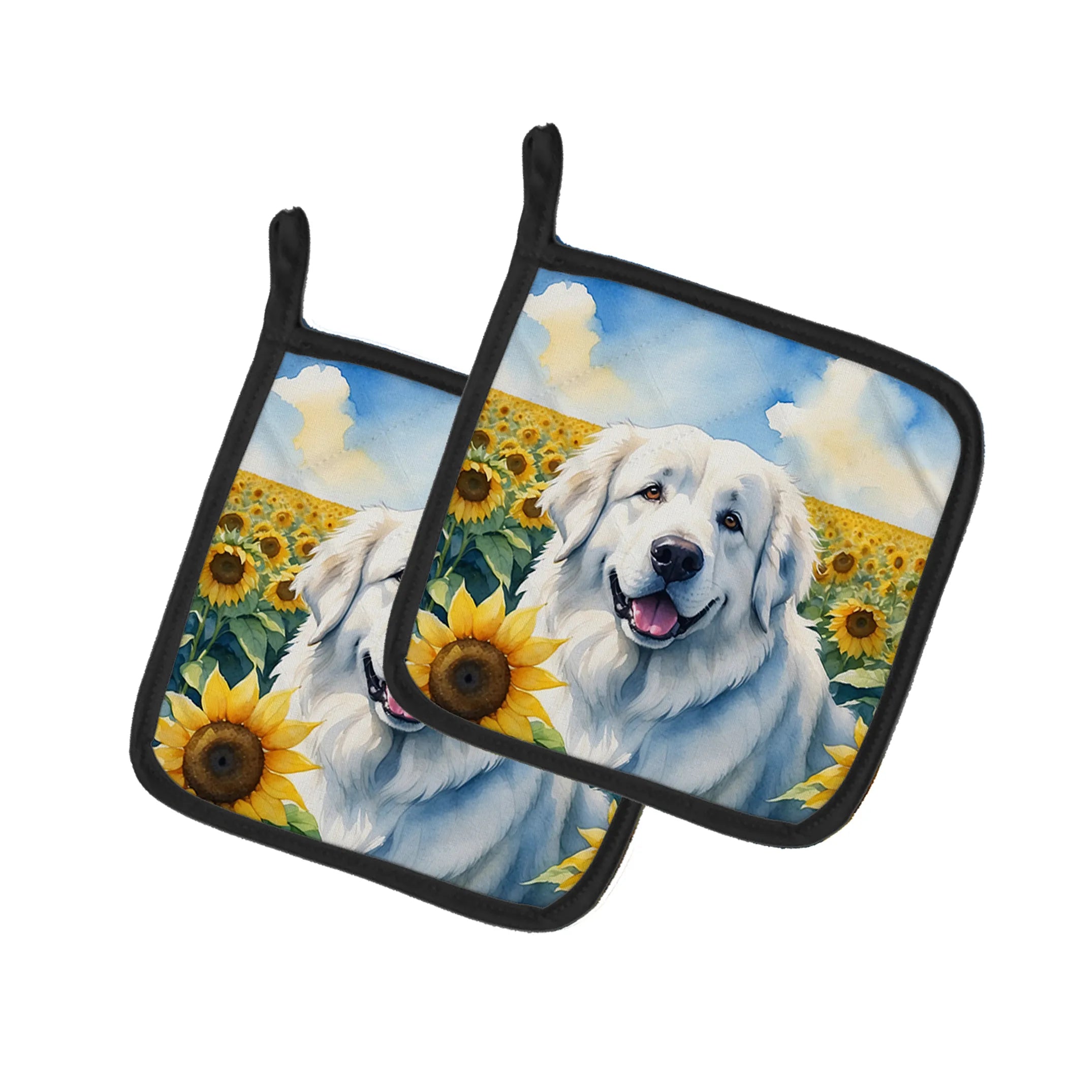 In Sunflowers Pair of Pot Holders - Size: 7.5HX7.5W | Pack Of: 1 | Collection name: In sunflowers