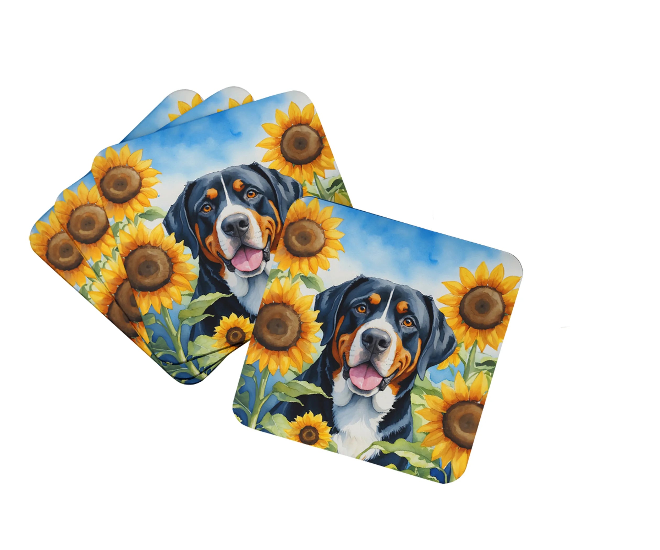 In Sunflowers Foam Coasters - Size: 3.5 | Pack Of: 1 | Collection name: In sunflowers