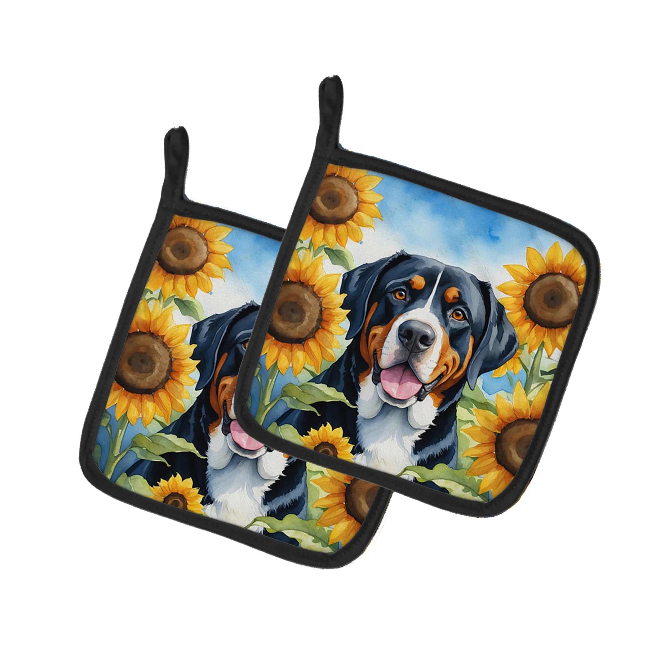 In Sunflowers Pair of Pot Holders - Size: 7.5HX7.5W | Pack Of: 1 | Collection name: In sunflowers