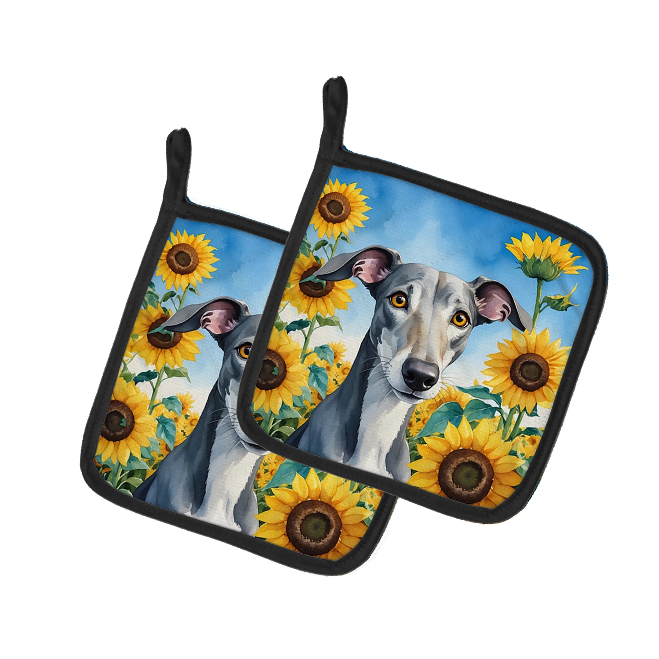 In Sunflowers Pair of Pot Holders - Size: 7.5HX7.5W | Pack Of: 1 | Collection name: In sunflowers
