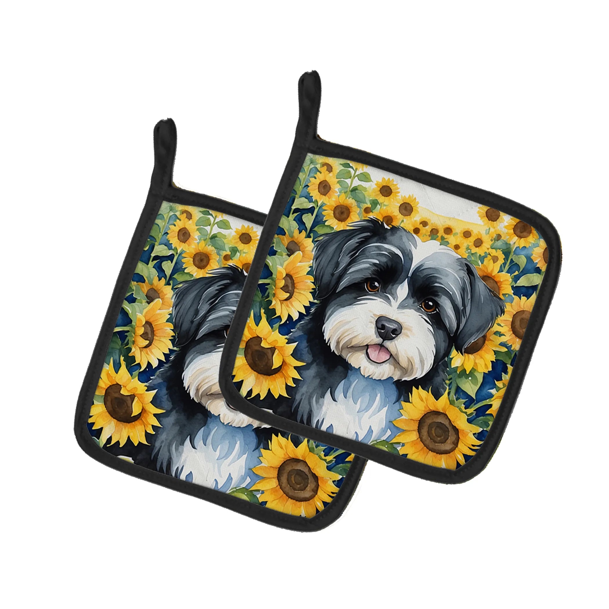 In Sunflowers Pair of Pot Holders - Size: 7.5HX7.5W | Pack Of: 1 | Collection name: In sunflowers