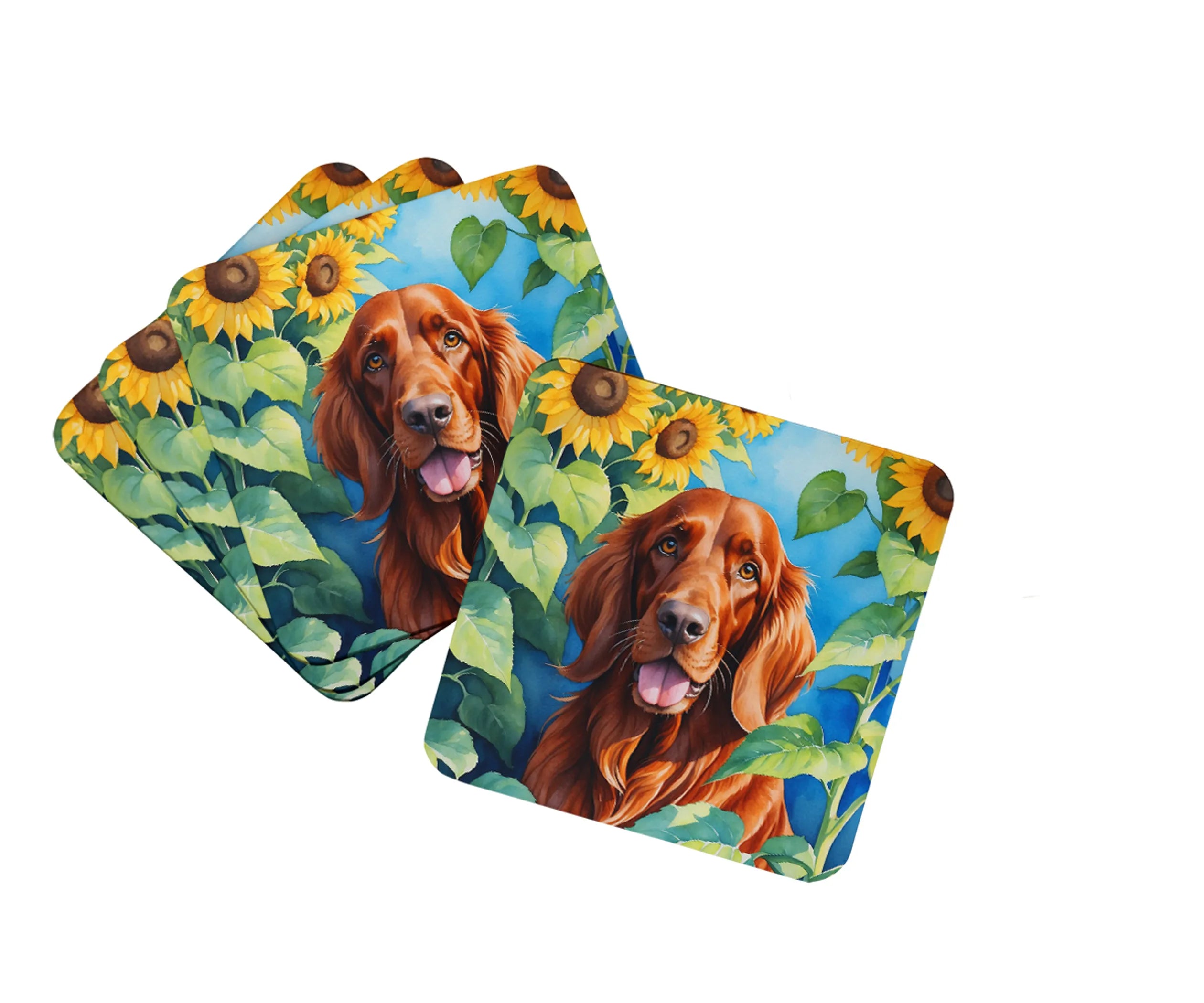 In Sunflowers Foam Coasters - Size: 3.5 | Pack Of: 1 | Collection name: In sunflowers