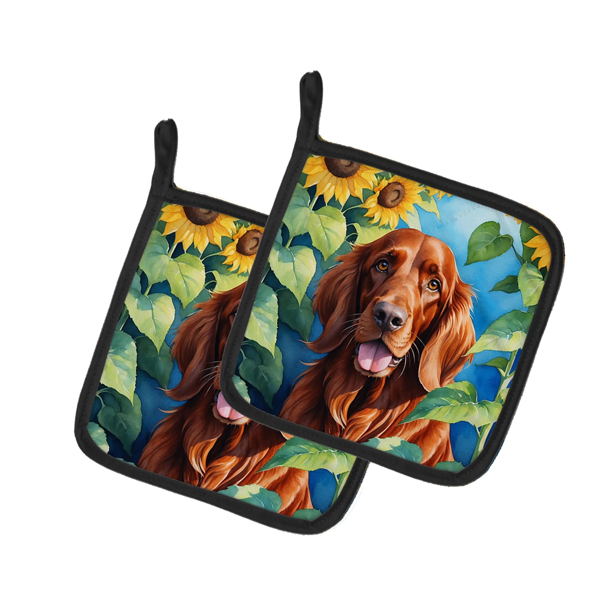 In Sunflowers Pair of Pot Holders - Size: 7.5HX7.5W | Pack Of: 1 | Collection name: In sunflowers