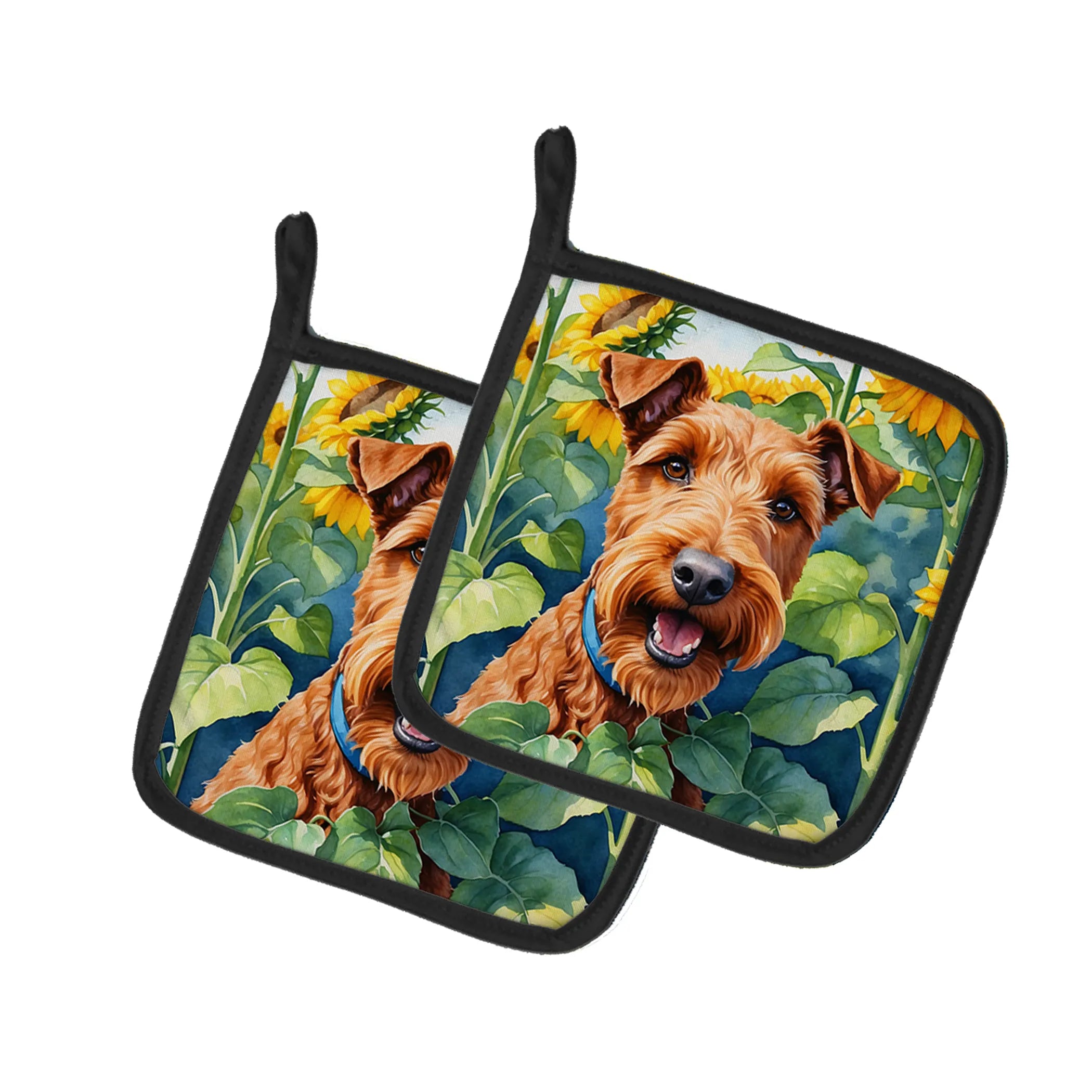 In Sunflowers Pair of Pot Holders - Size: 7.5HX7.5W | Pack Of: 1 | Collection name: In sunflowers