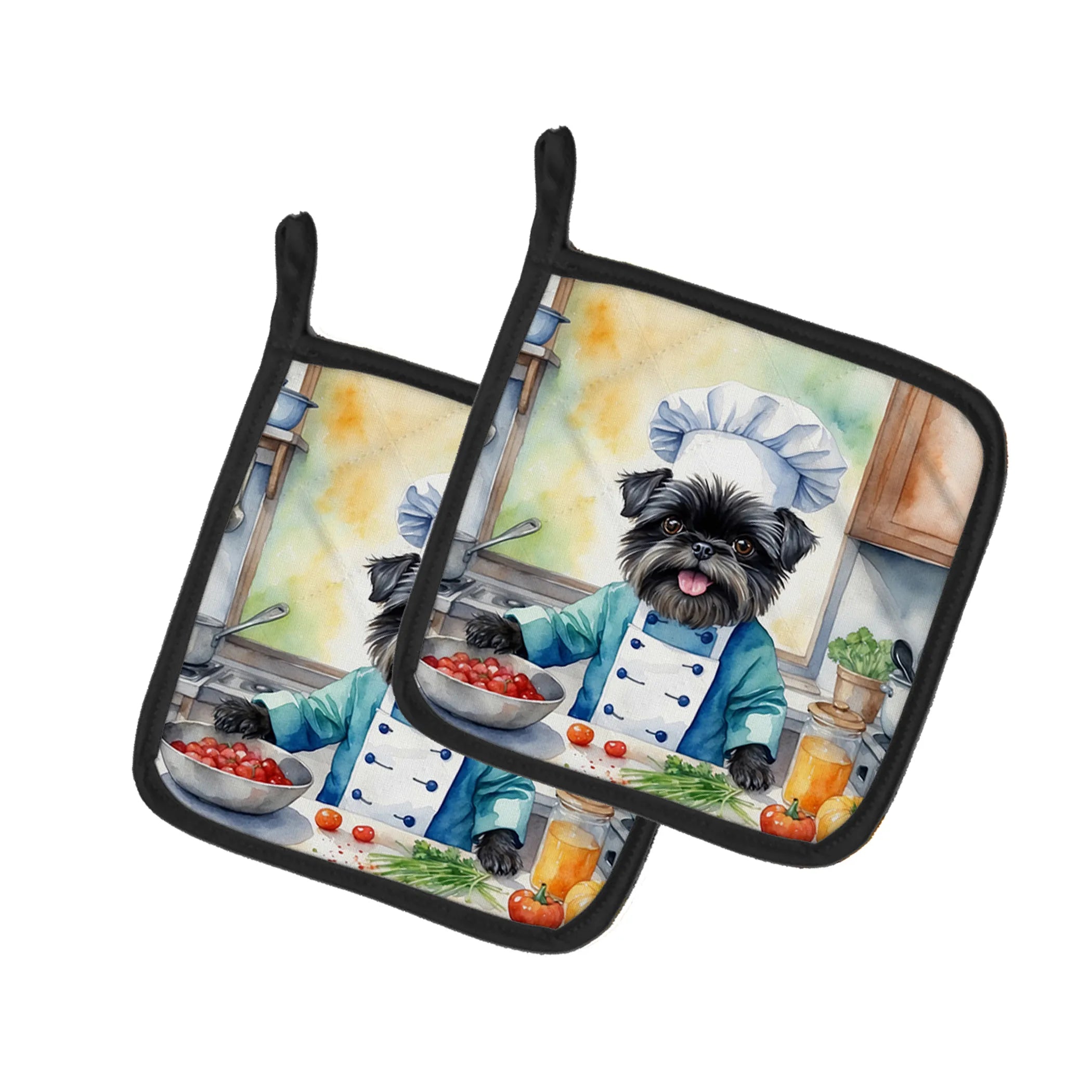 The Dog Chef Pair of Pot Holders - Size: 7.5HX7.5W | Pack Of: 1 | Collection name: The dog chef