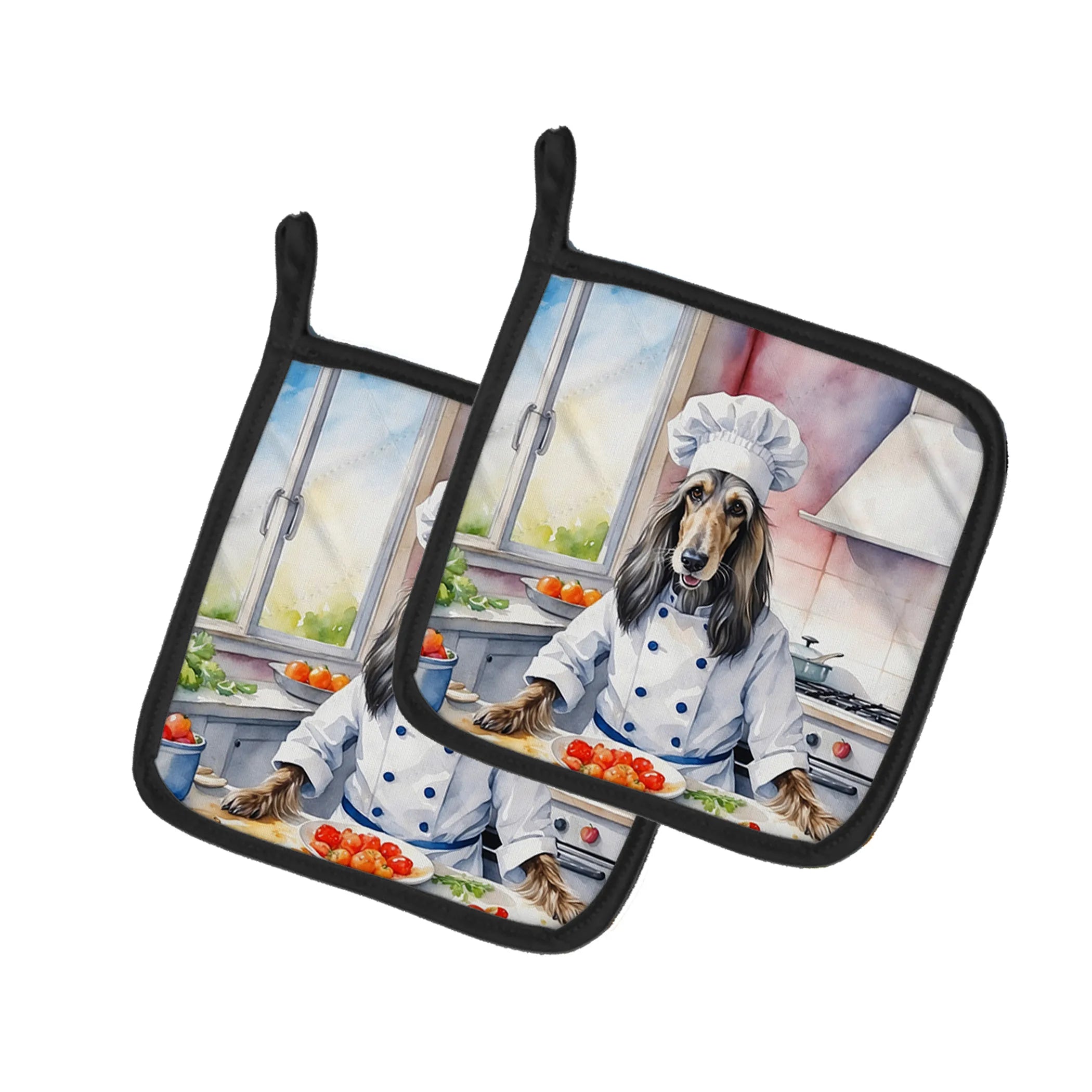 The Dog Chef Pair of Pot Holders - Size: 7.5HX7.5W | Pack Of: 1 | Collection name: The dog chef