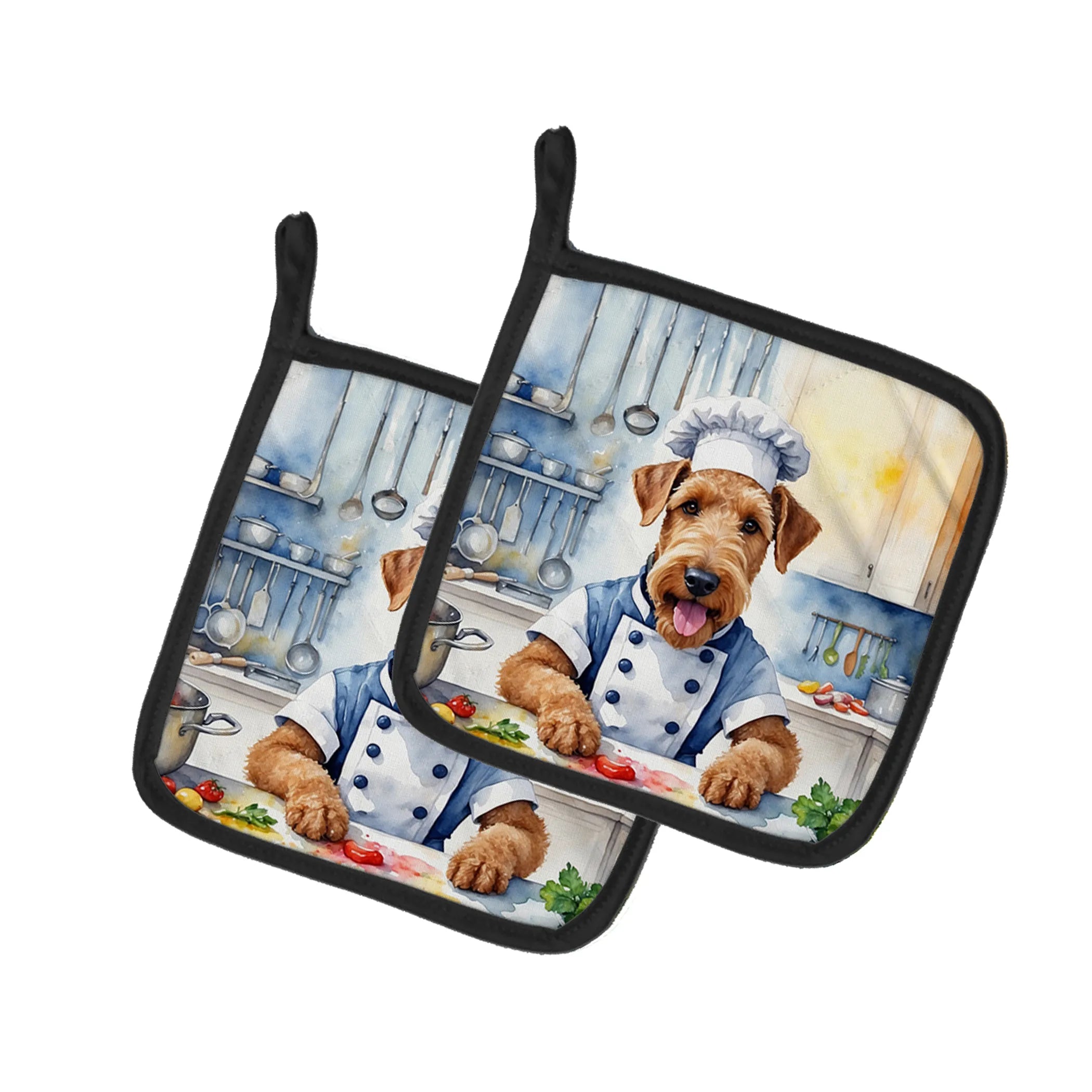 The Dog Chef Pair of Pot Holders - Size: 7.5HX7.5W | Pack Of: 1 | Collection name: The dog chef