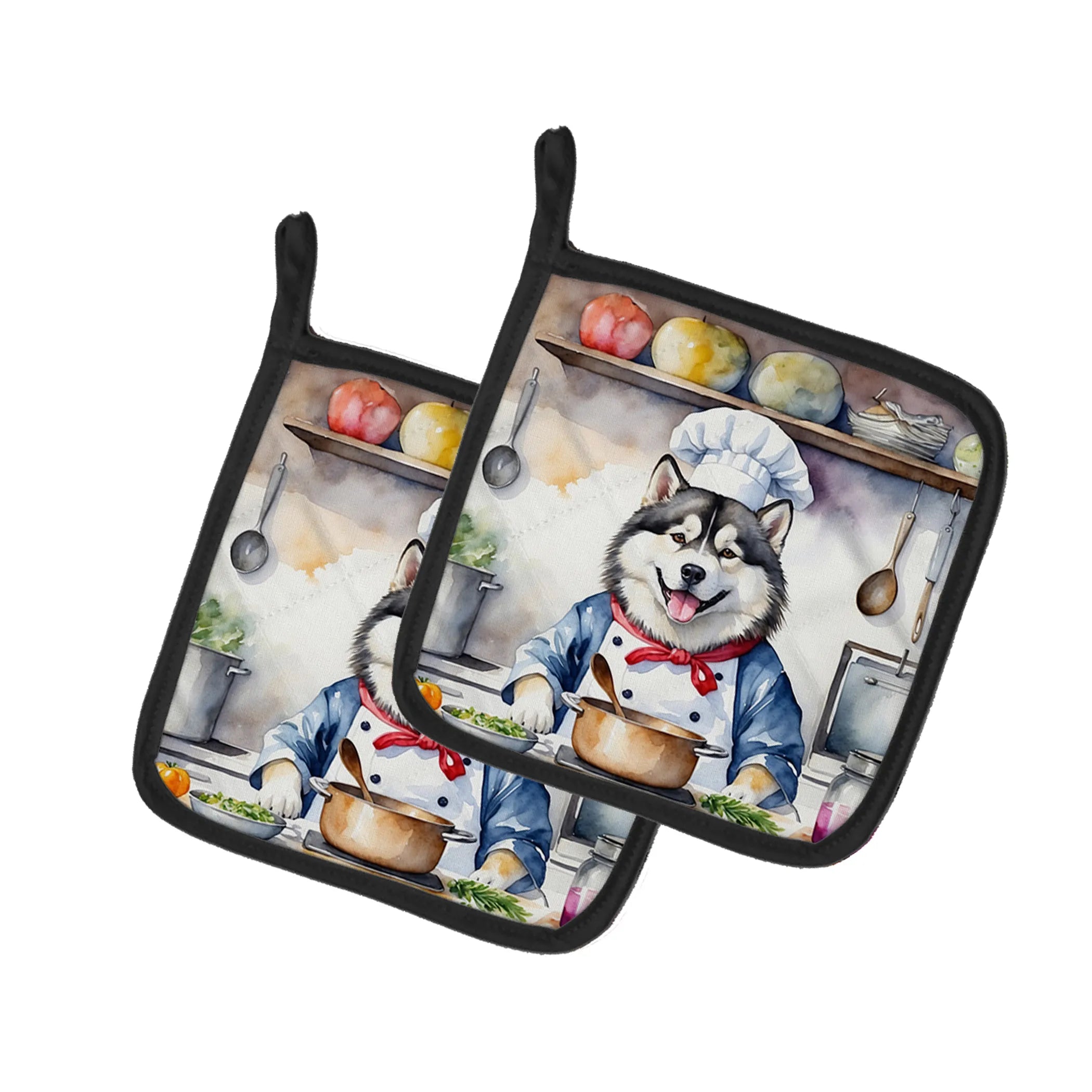 The Dog Chef Pair of Pot Holders - Size: 7.5HX7.5W | Pack Of: 1 | Collection name: The dog chef