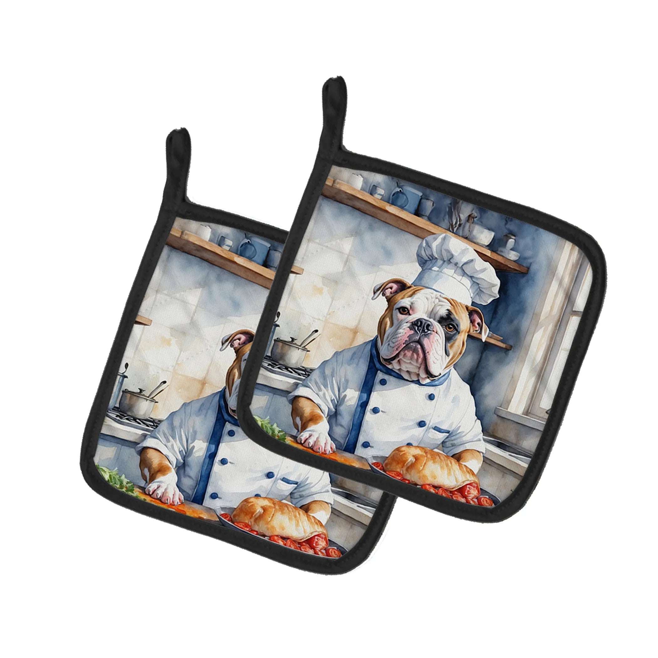 The Dog Chef Pair of Pot Holders - Size: 7.5HX7.5W | Pack Of: 1 | Collection name: The dog chef