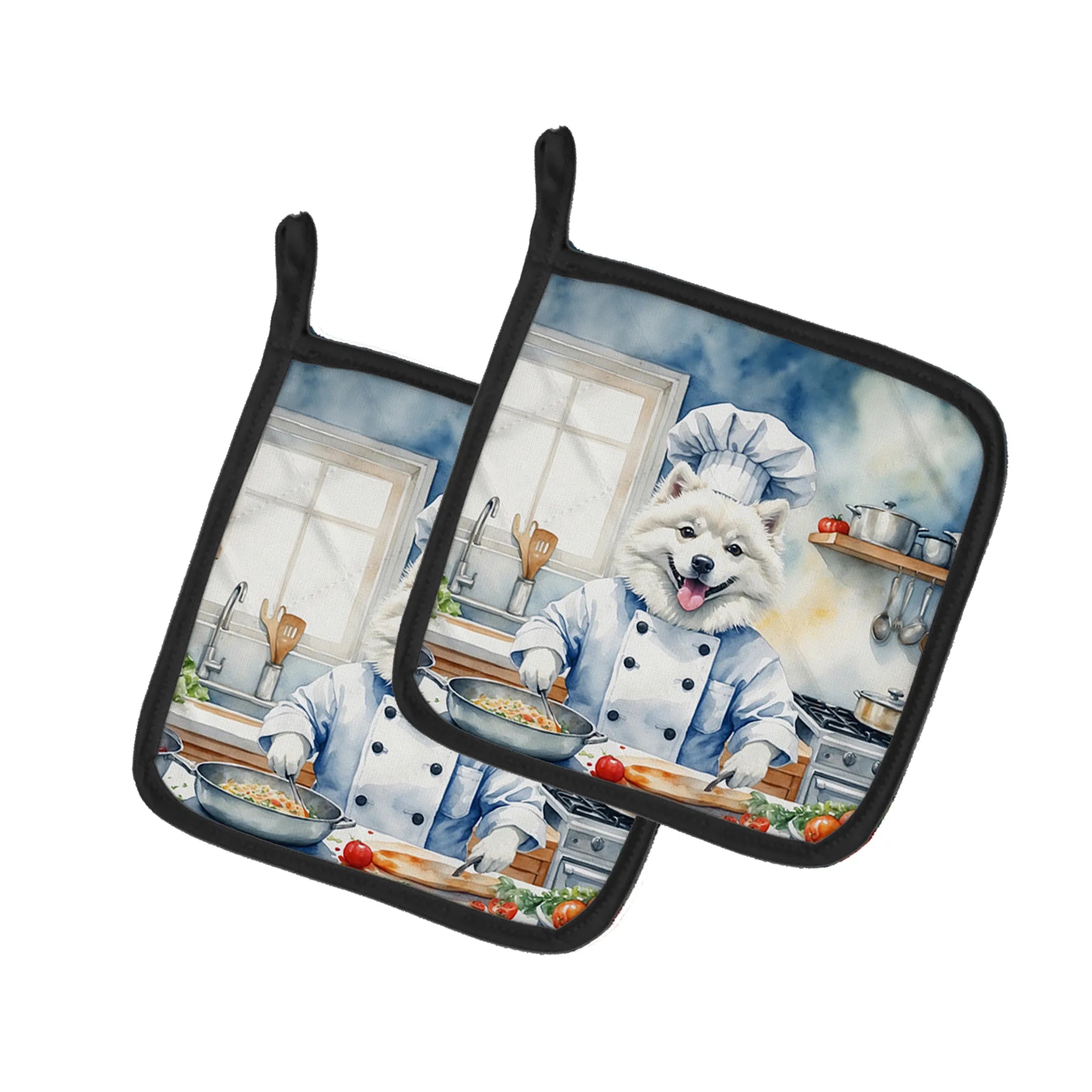 The Dog Chef Pair of Pot Holders - Size: 7.5HX7.5W | Pack Of: 1 | Collection name: The dog chef