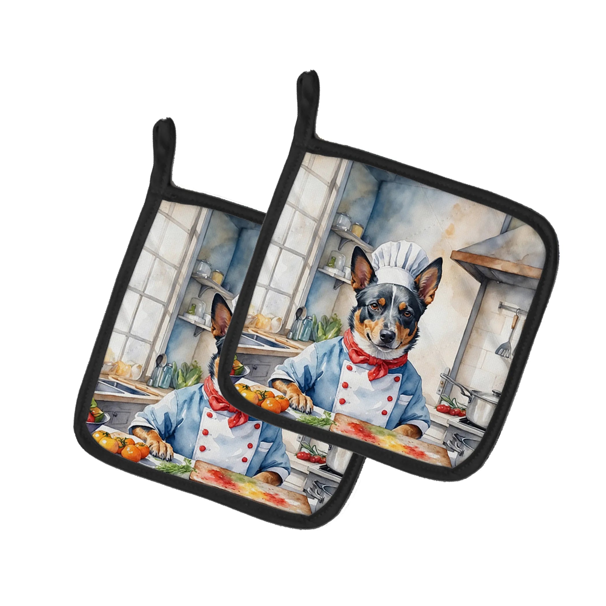 The Dog Chef Pair of Pot Holders - Size: 7.5HX7.5W | Pack Of: 1 | Collection name: The dog chef