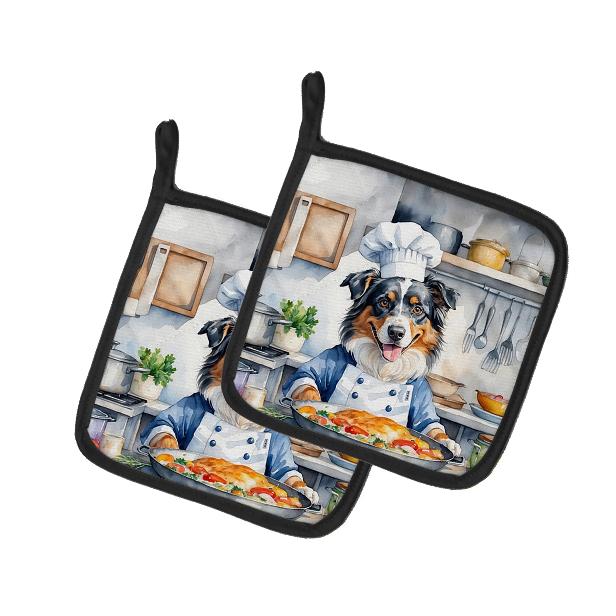 The Dog Chef Pair of Pot Holders - Size: 7.5HX7.5W | Pack Of: 1 | Collection name: The dog chef
