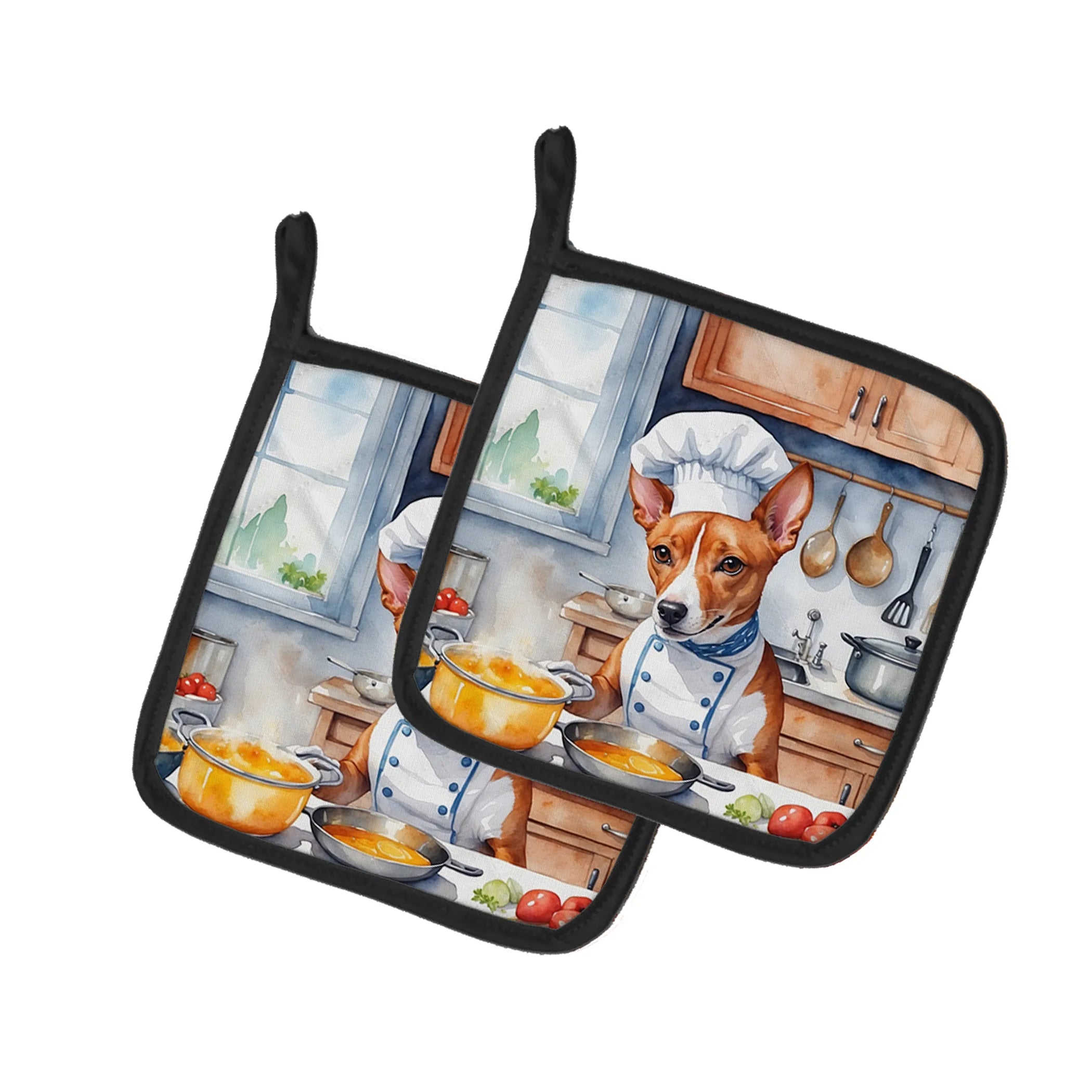 The Dog Chef Pair of Pot Holders - Size: 7.5HX7.5W | Pack Of: 1 | Collection name: The dog chef