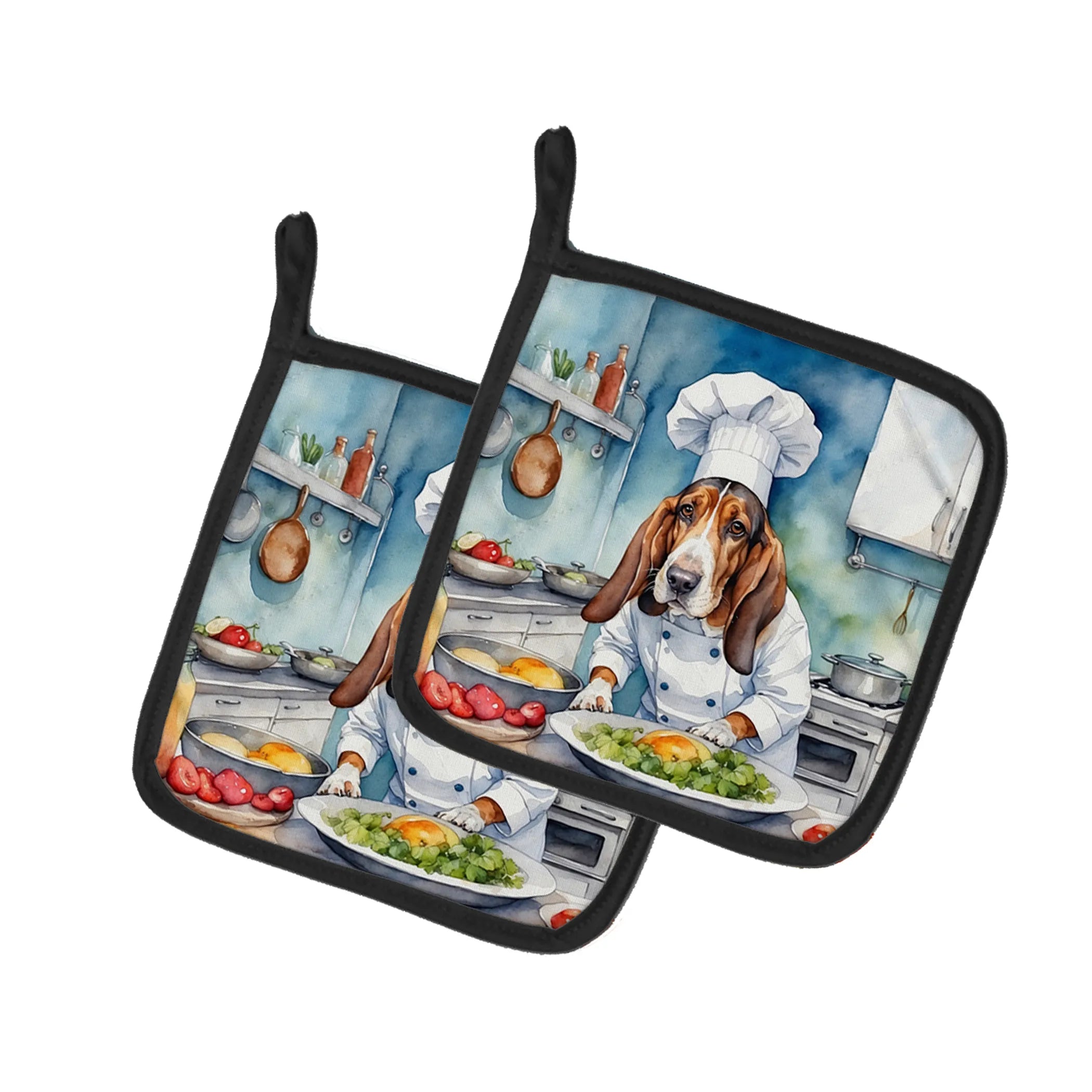 The Dog Chef Pair of Pot Holders - Size: 7.5HX7.5W | Pack Of: 1 | Collection name: The dog chef