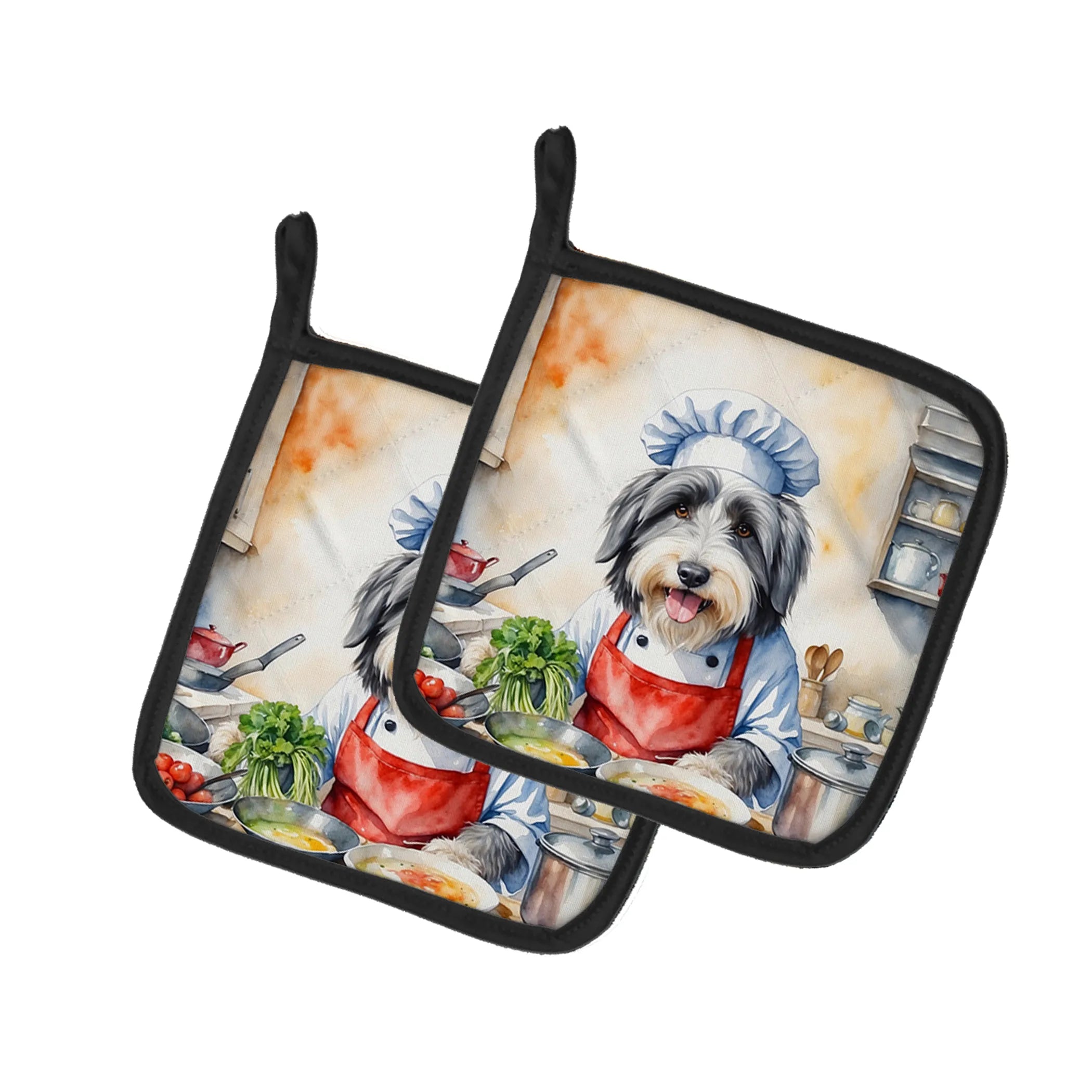 The Dog Chef Pair of Pot Holders - Size: 7.5HX7.5W | Pack Of: 1 | Collection name: The dog chef