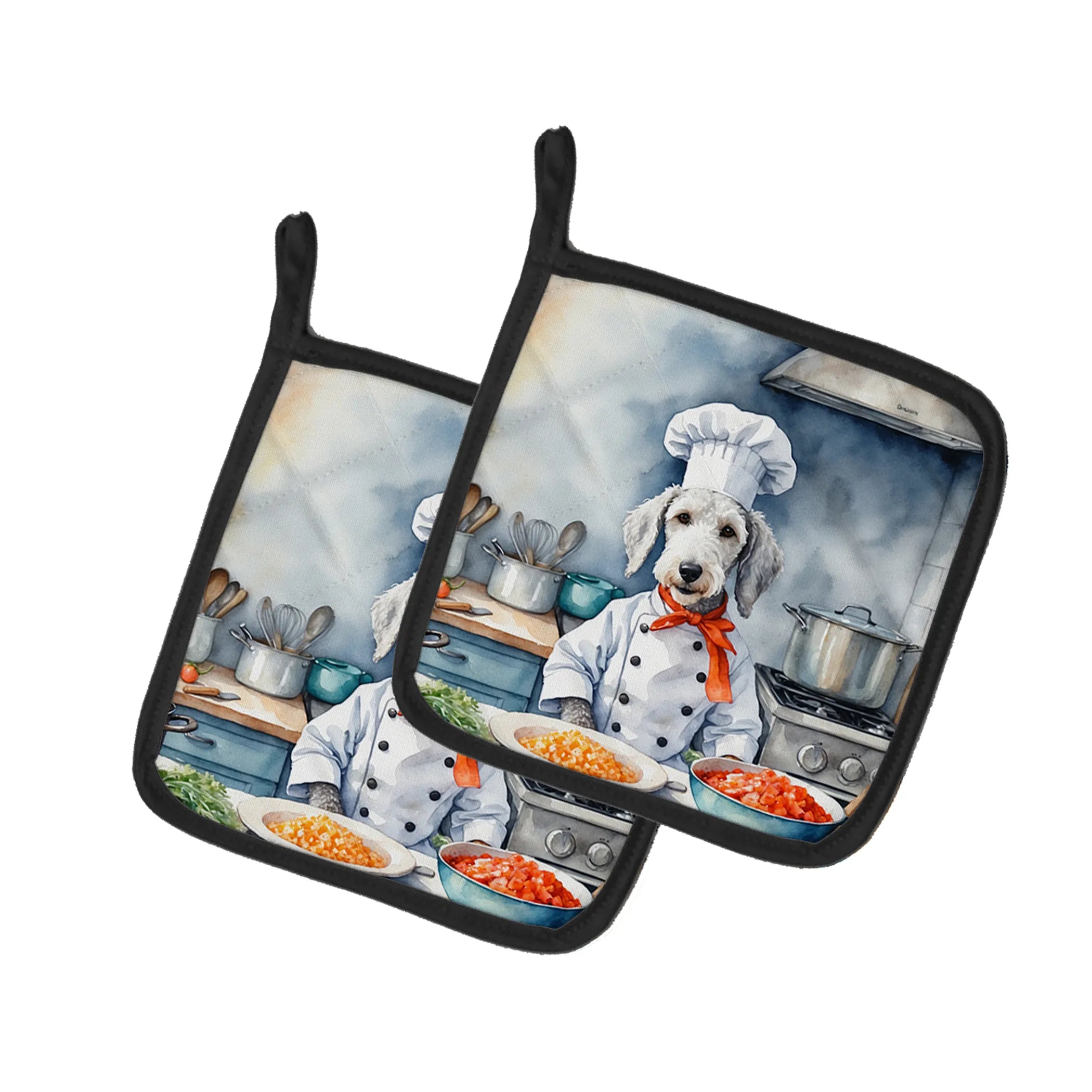 The Dog Chef Pair of Pot Holders - Size: 7.5HX7.5W | Pack Of: 1 | Collection name: The dog chef